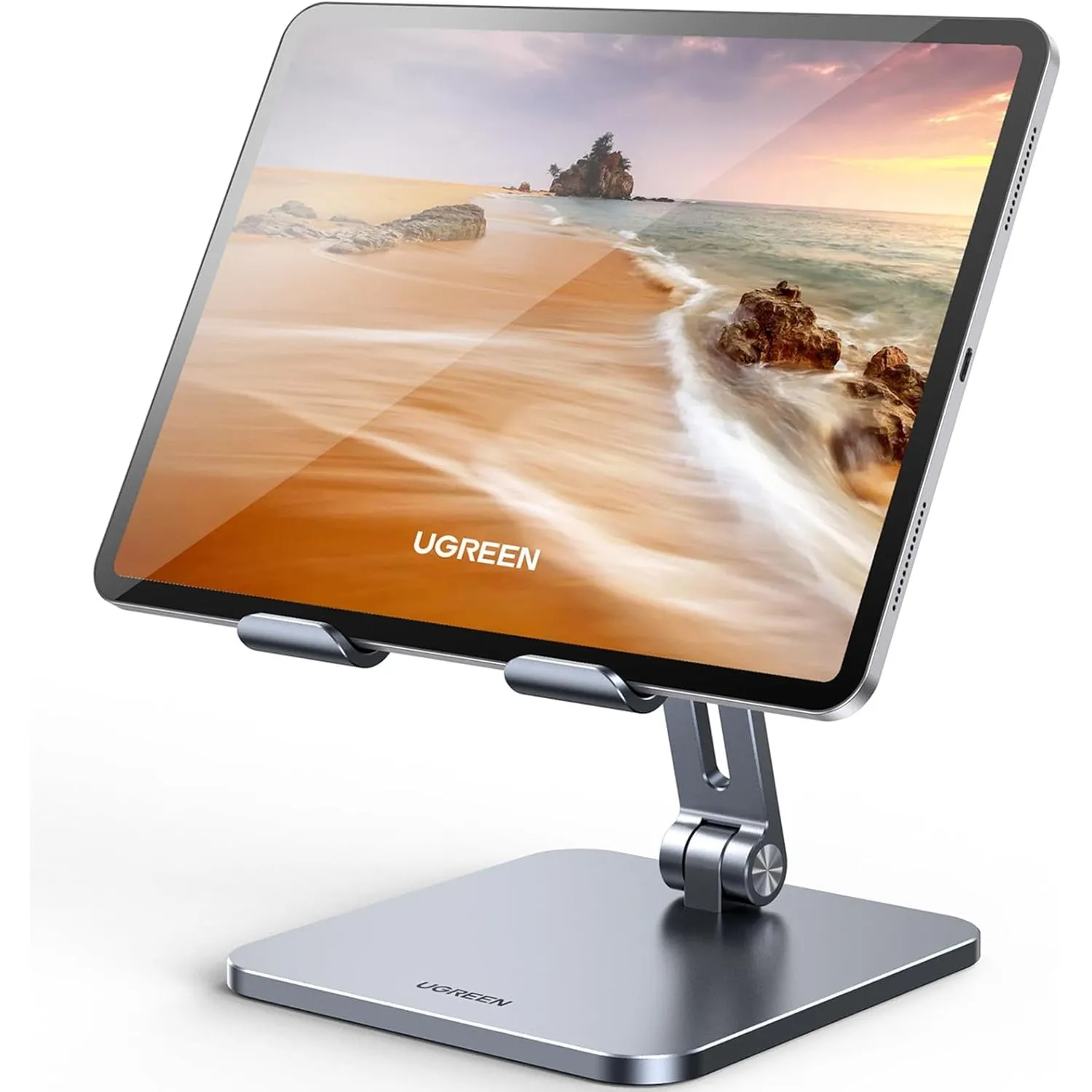 UGREEN Tablet Ständer Aluminium Verstellbar bis 12,9 Zoll (Anthrazit)