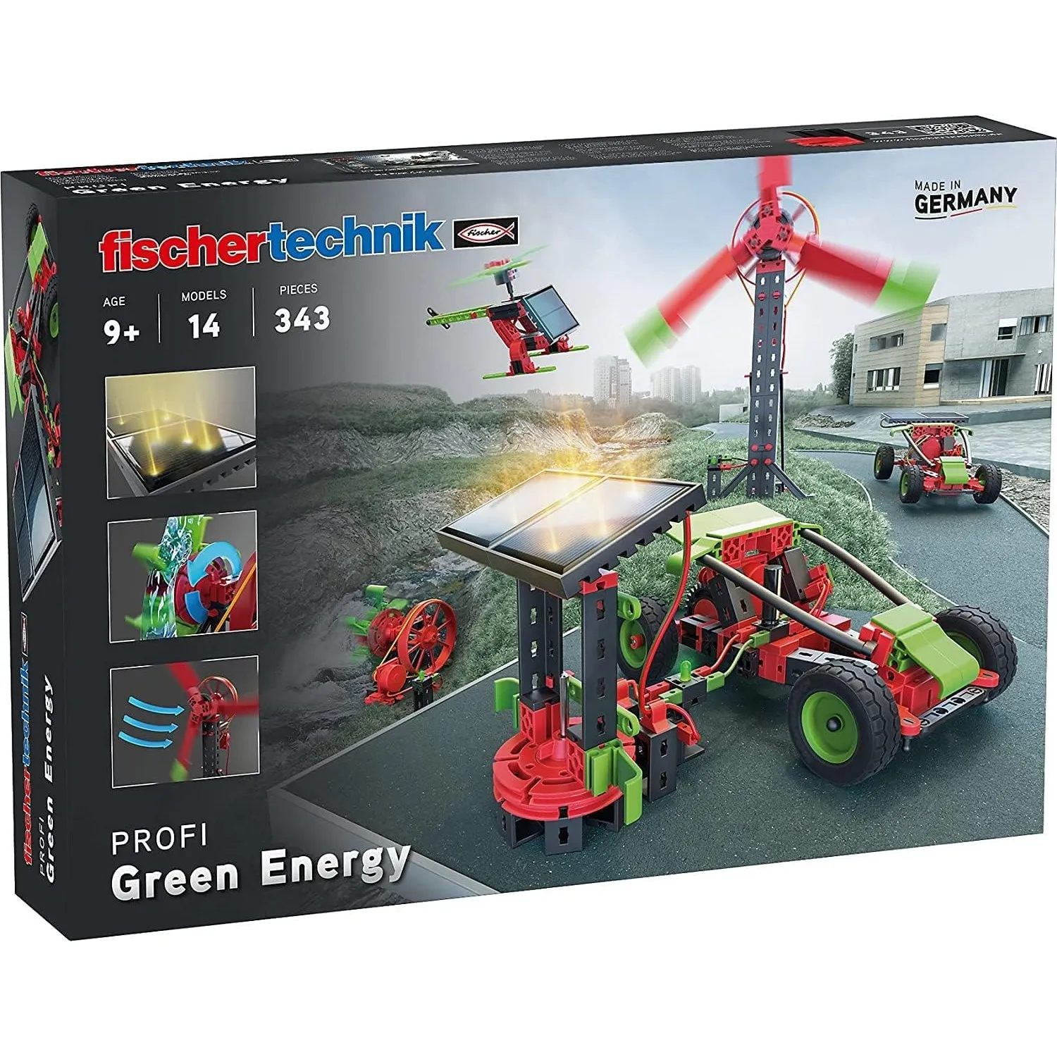 fischertechnik Green Energy Baukasten für Kinder ab 9 Jahren, 14 Modelle