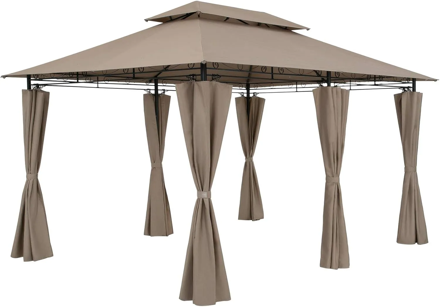 CASARIA® Pavillon Topas 3x4m Metall Wasserabweisend UV-Schutz 50+ mit Seitenteile Stabil Gartenpavillon Luxus Modern Ta…