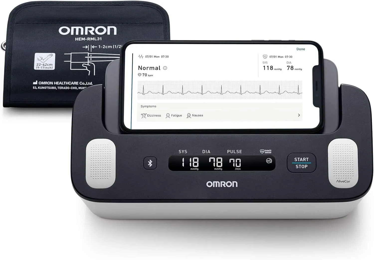 OMRON Complete - smartes Oberarm-Blutdruckmessgerät mit EKG-Funktion zur Blutdruckmessung und AFib (Vorhofflimmern)-Scr…