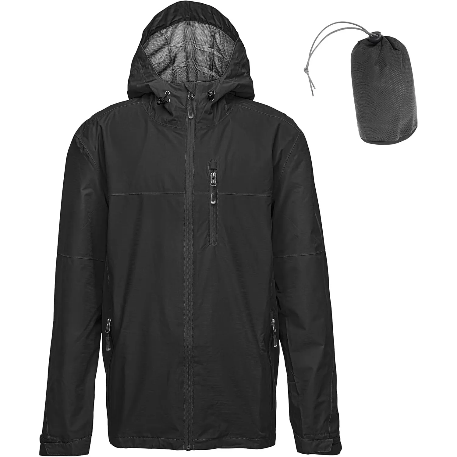 33,000ft Regenjacke Herren Wasserdicht Outdoorjacke Leichte Freizeitjacke Packbare Windjacke Fahrrad Regenmantel mit Ka…