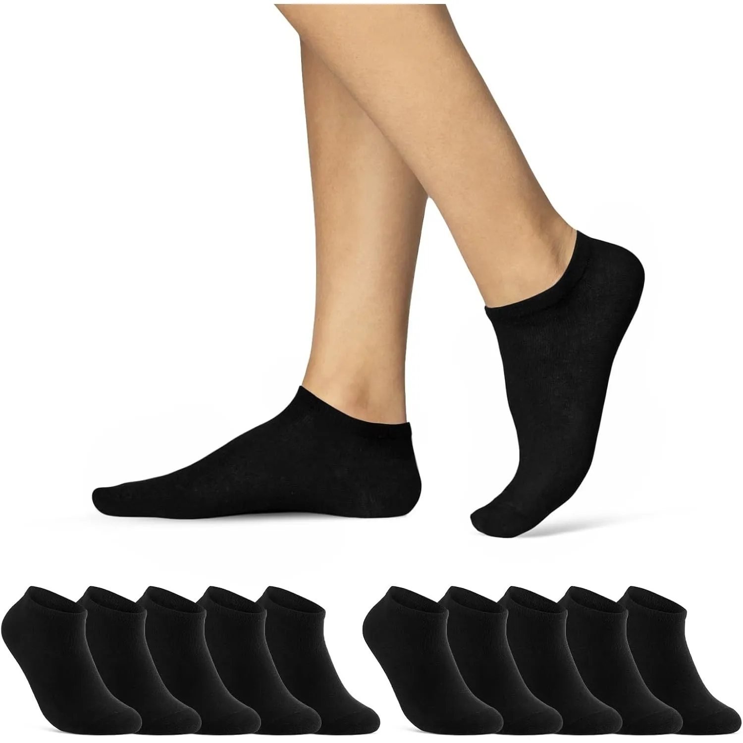 10 | 20 | 30 Paar Sneaker Socken Herren Damen Schwarz Weiß Grau Baumwolle