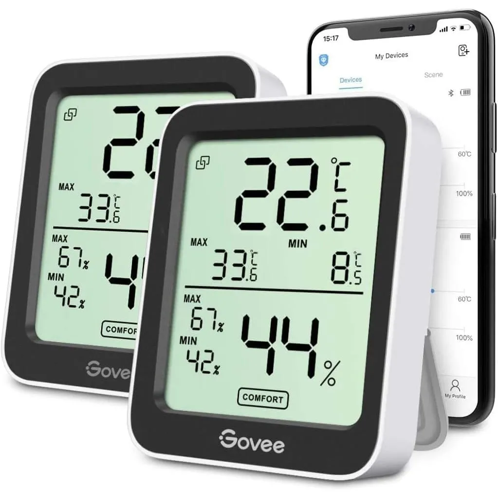 Govee Bluetooth Thermometer Hygrometer Innen, Digitale Thermometer 2 Stück