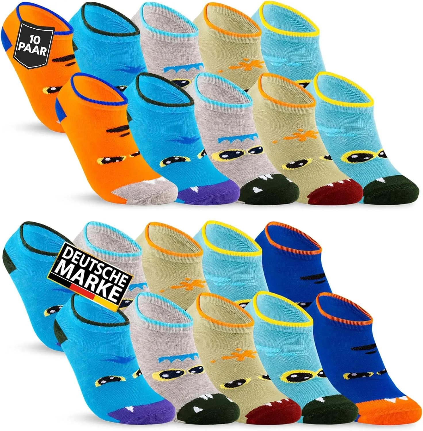 10 pairs of children's cotton socks, boys & girls