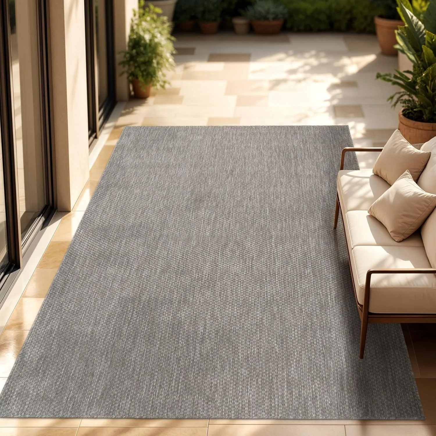 Paco Home Outdoor Teppich, Wetterfest Pflegeleicht Küchenteppich Ideal für Terrasse Balkon Garten, Flachgewebe Sisalopt…