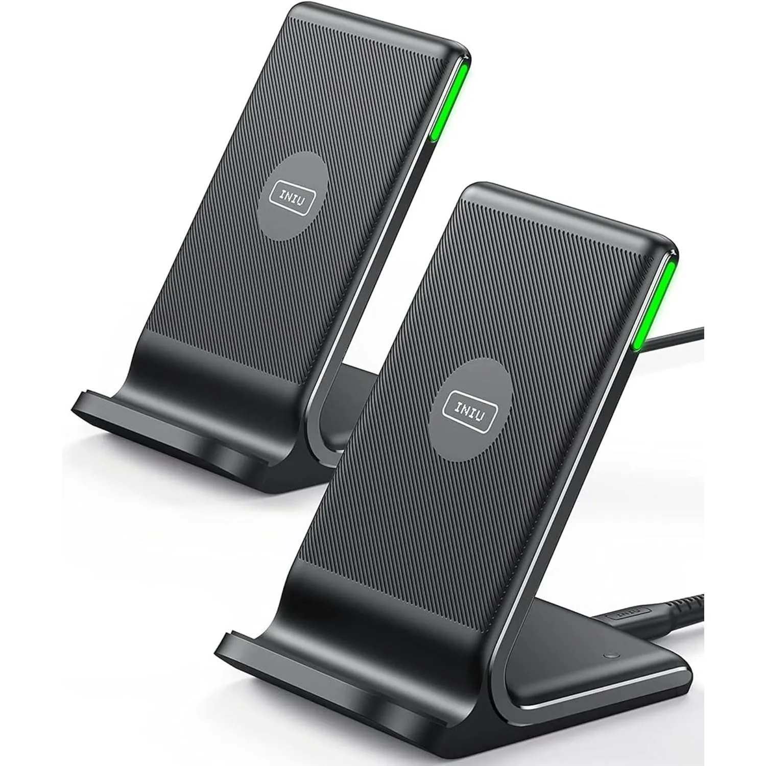 INIU Wireless Charger [2 Pack], 15W Induktive Ladestation mit Schnellladung, Schreibtisch Zubehör for iPhone 17 16 15 1…