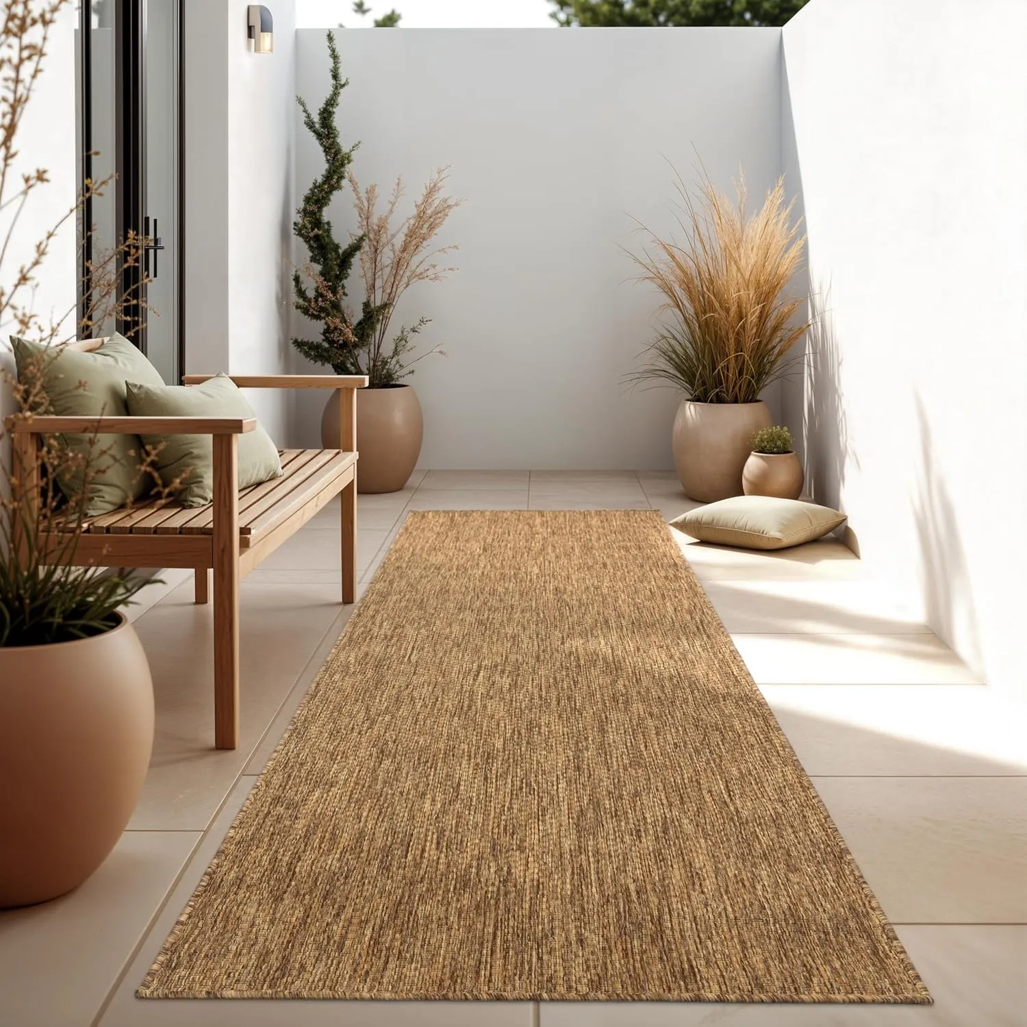 Paco Home Outdoor Teppich, Wetterfest Pflegeleicht Küchenteppich Ideal für Terrasse Balkon Garten, Flachgewebe Sisalopt…