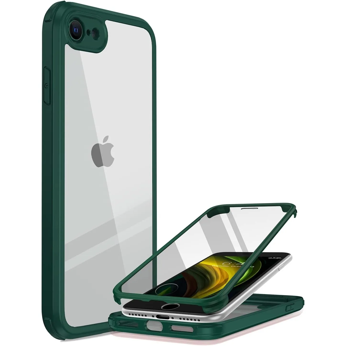 miracase 360 Grad Hülle kompatibel mit iPhone SE 2022/ SE 2020/ iPhone 8, Ganzkörper Schutzhülle mit eingebauter Glas D…