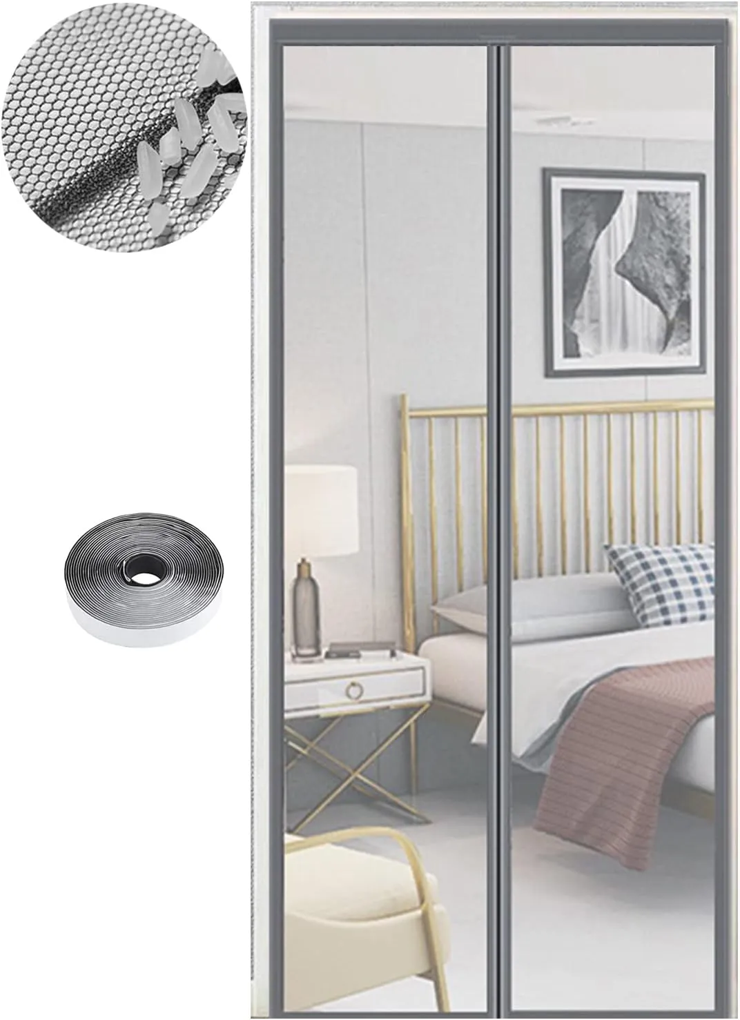 Magnetic Fly Screen Door, Insect Protection, 54 Sizes, Magnetic Curtain Ideal for Balcony Door, Living Room, Cellar Doo…