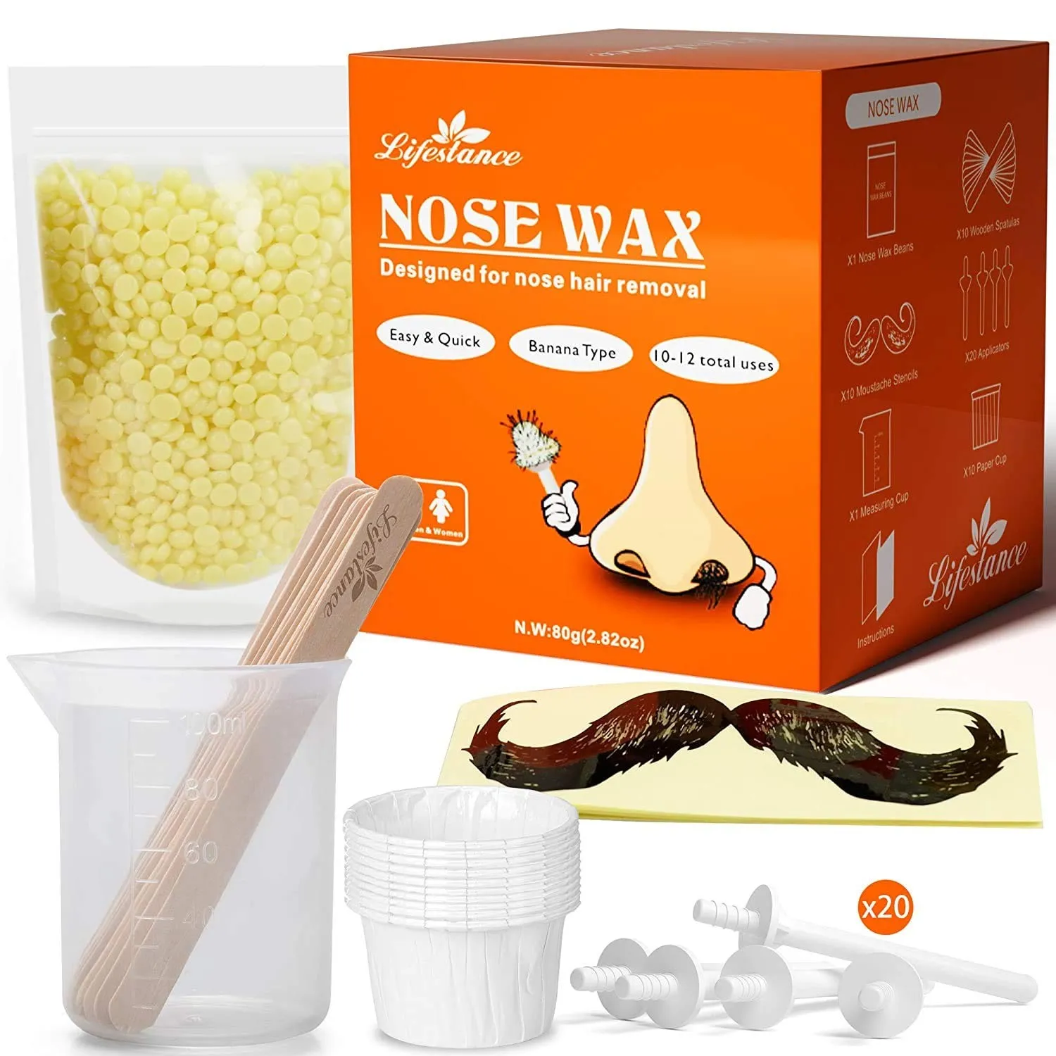 Lifestance Nasenhaar Wachs Set -Nasenwachs Kit für Männer -Schnell,Einfache,Schmerzfrei Nasen Wax Set -Nasenhaarentfern…