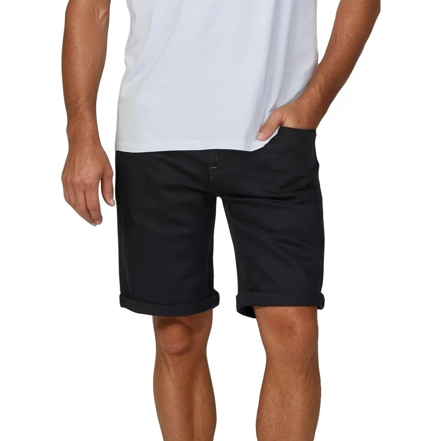 riverso Jeans Shorts Herren Stretch Kurz Regular Fit RIVUdo Kurze Hosen Bermuda Shorts Sommer Denim Einfarbig Grau Blau…