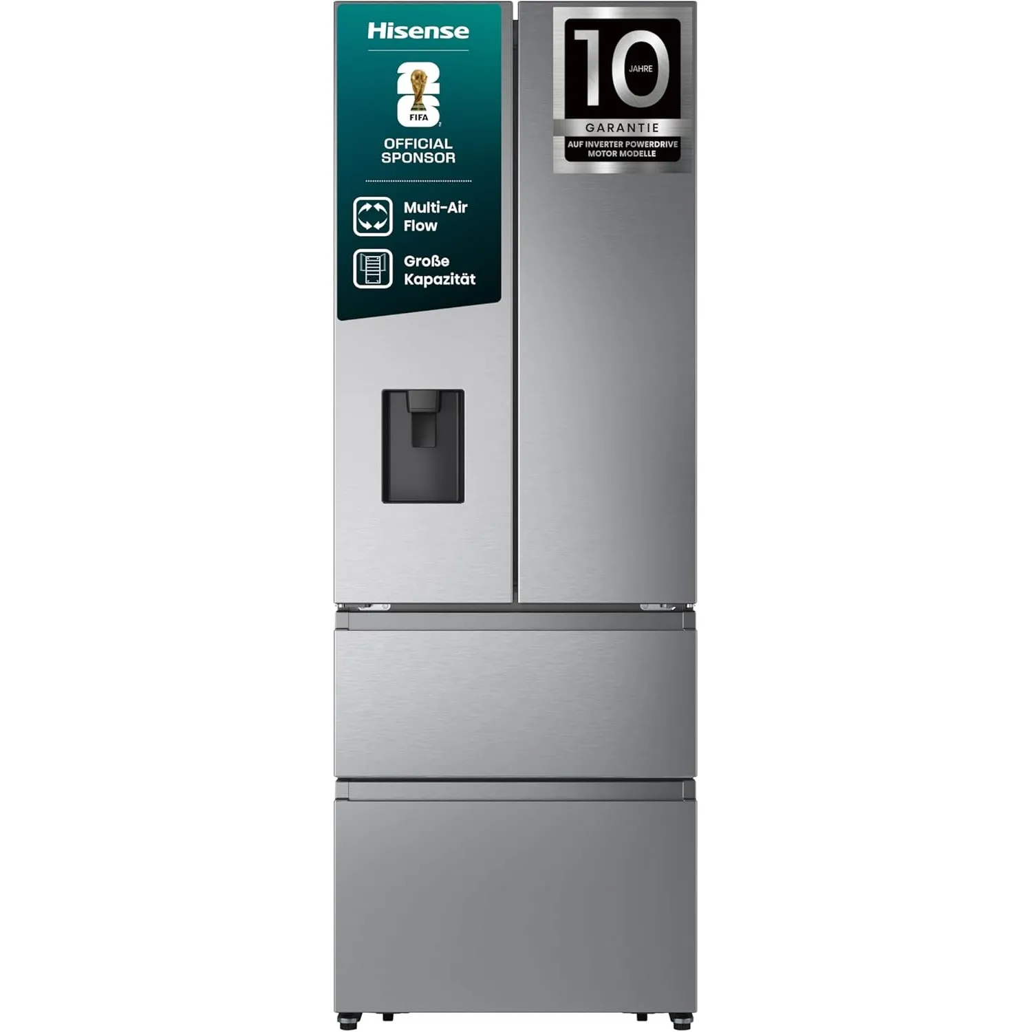 Hisense RF632N4WIE French Door Kühl-Gefrierkombination/ NoFrostPlus/ Inverter-Kompressor/ Wasserspender/ CrispZone/ 200…