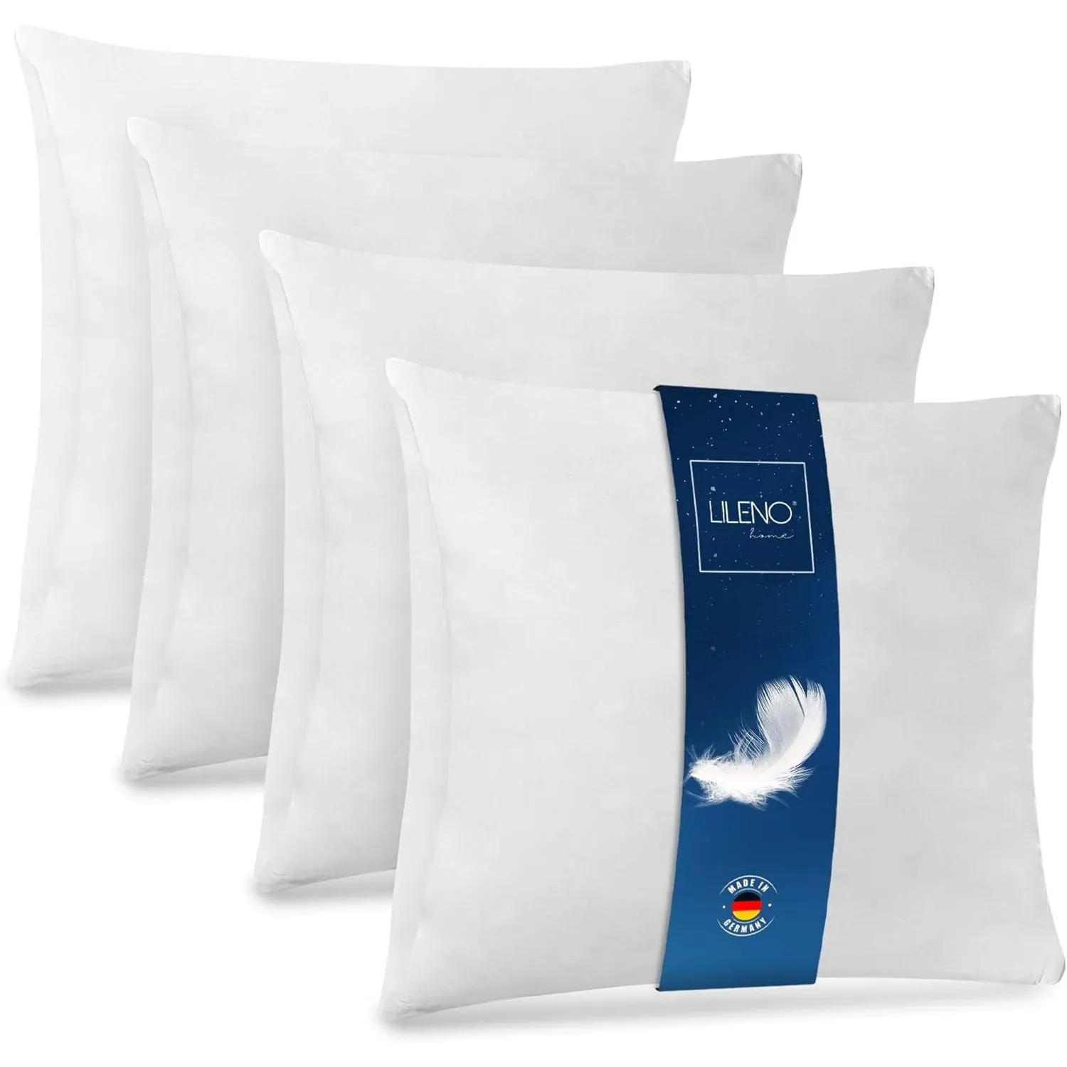 LILENO HOME Federkissen 50x50 cm [4er Set] - Kissen 50 x 50 cm aus Federn