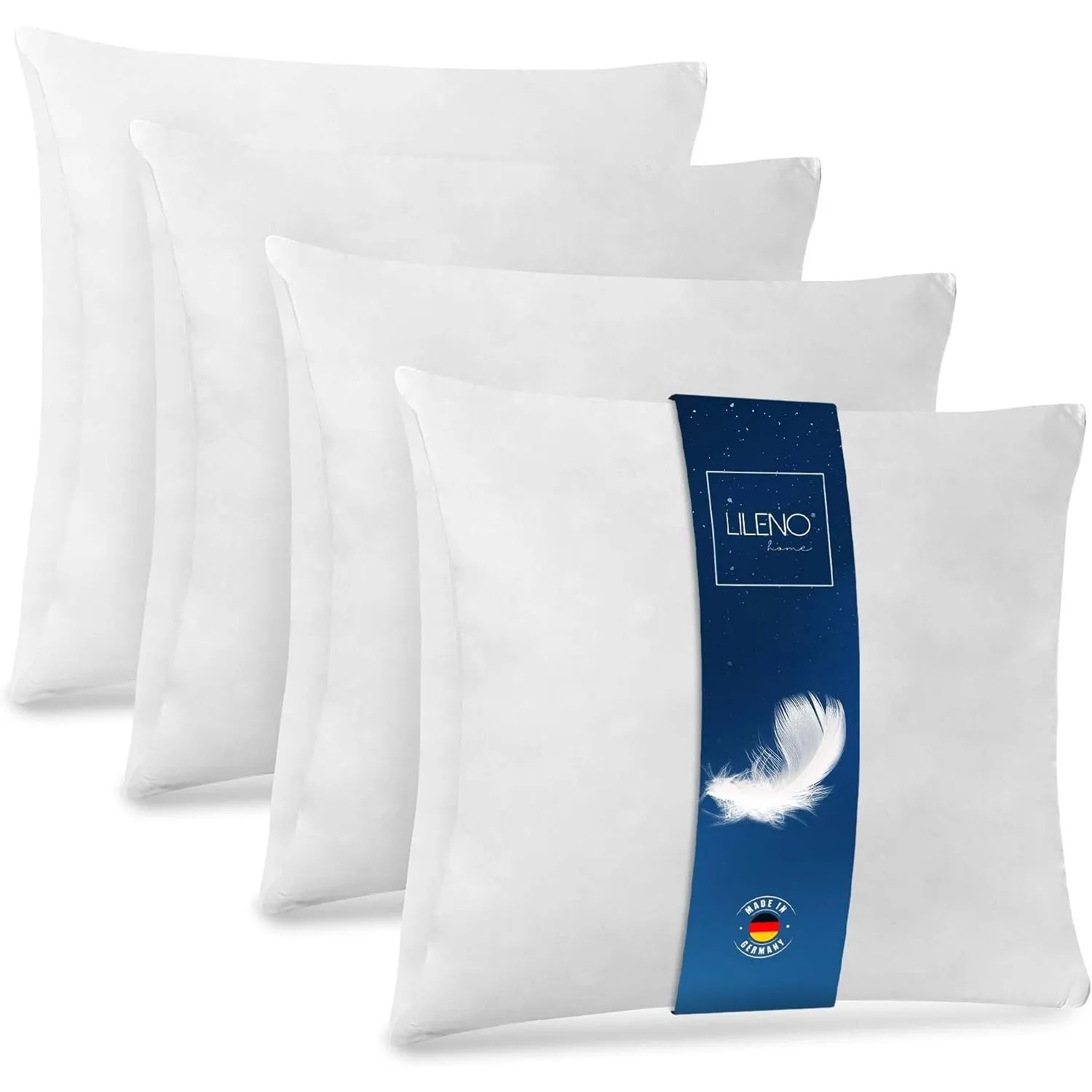 LILENO HOME Federkissen 60x60 cm [4er Set] - Kissen 60 x 60 cm aus Federn