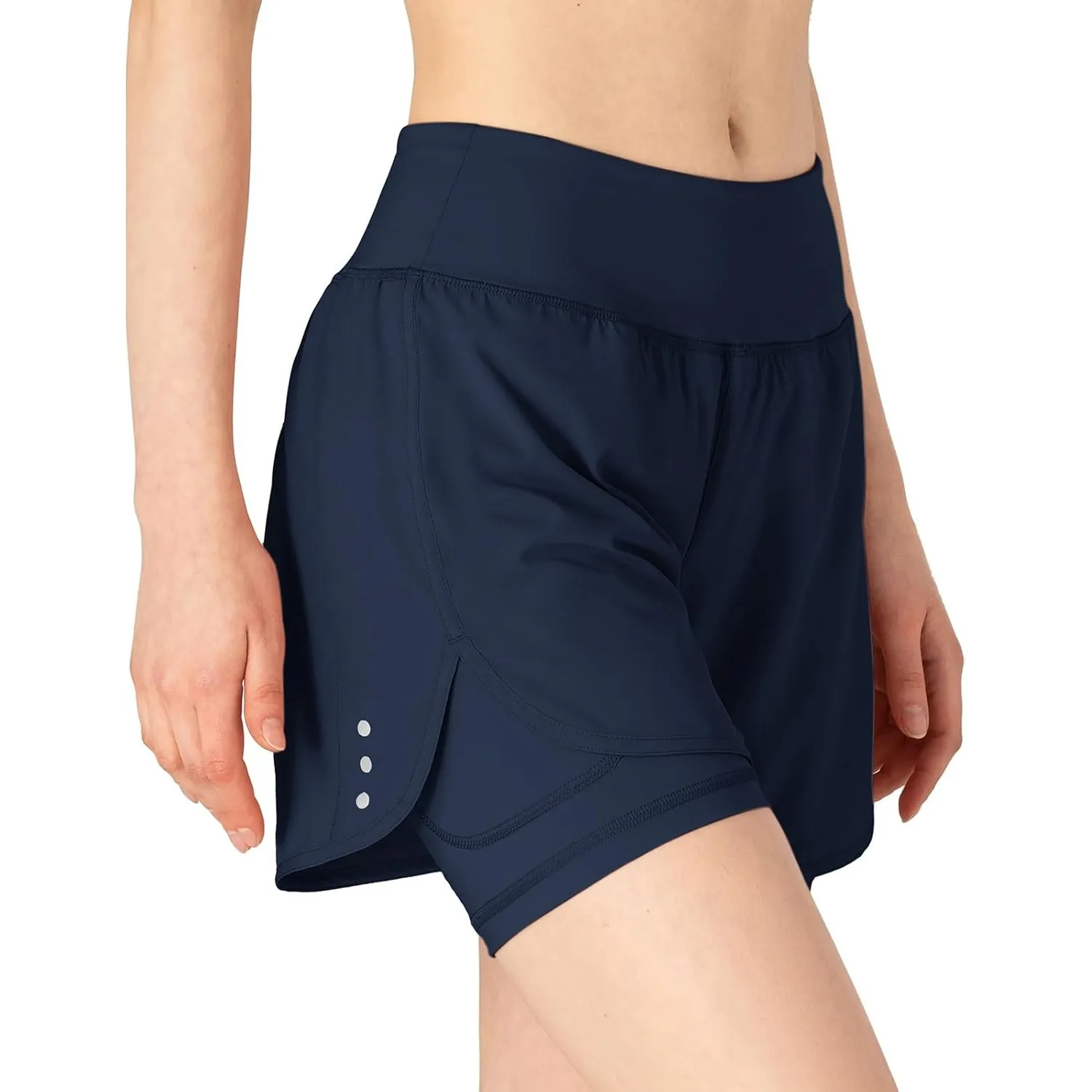 donhobo Damen Sommer Sport Shorts 2 in 1 Schnell Trocknend Laufshorts Fitness Yoga Jogging Sport Shorts