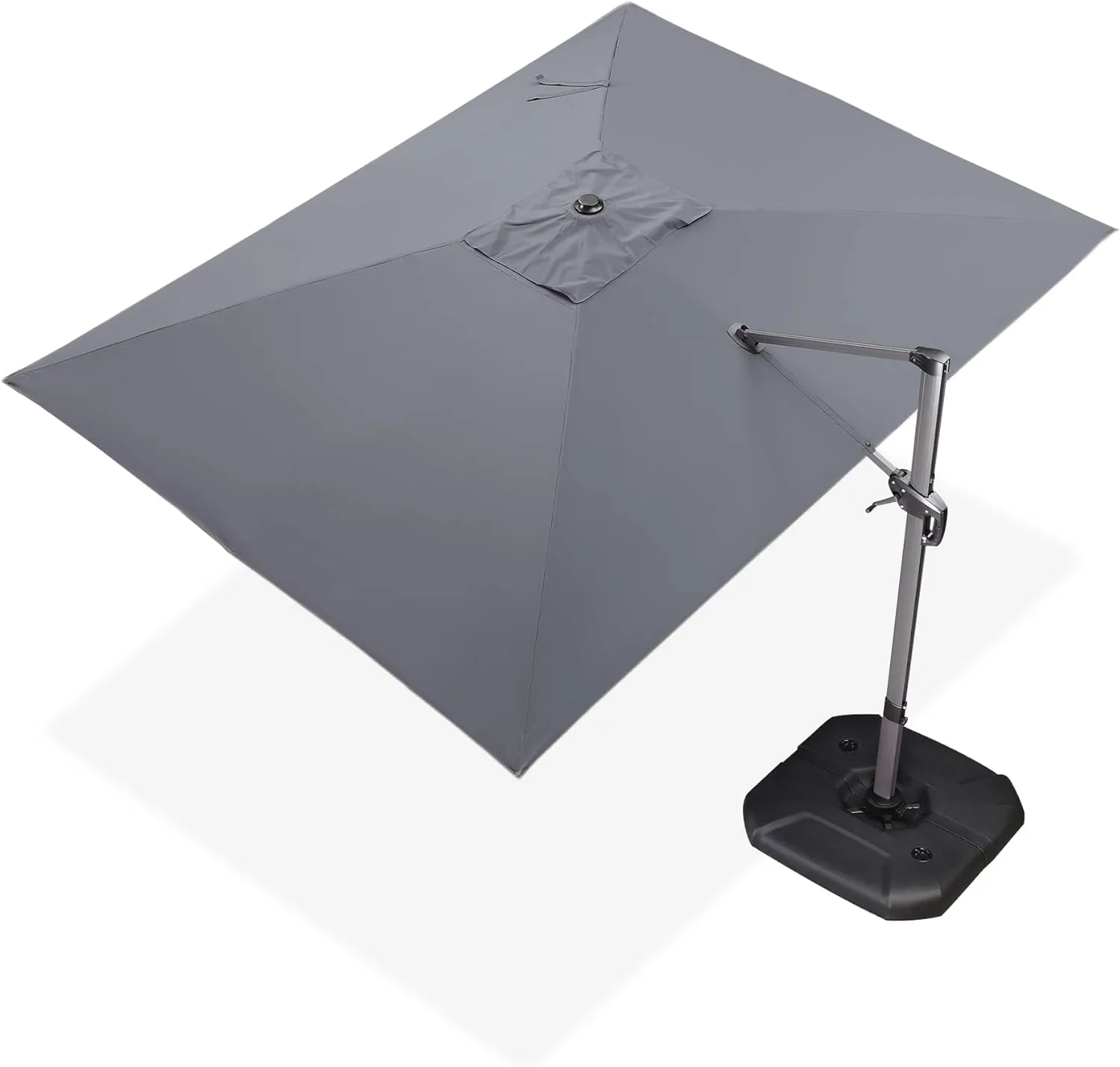 PURPLE LEAF Rectangular Parasol Large 270 x 350 cm 360 Degree Rotatable with Foot Pedal and Cross Base for Patio, Balco…