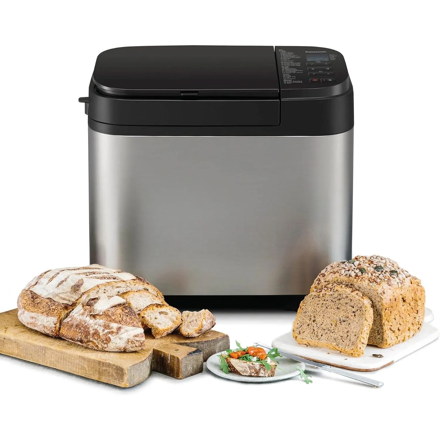 Panasonic SD-YR2550 Vollautomatischer Brotbackautomat, horizontales Design, Rosinen-Nussverteiler und Hefespender, 31 a…
