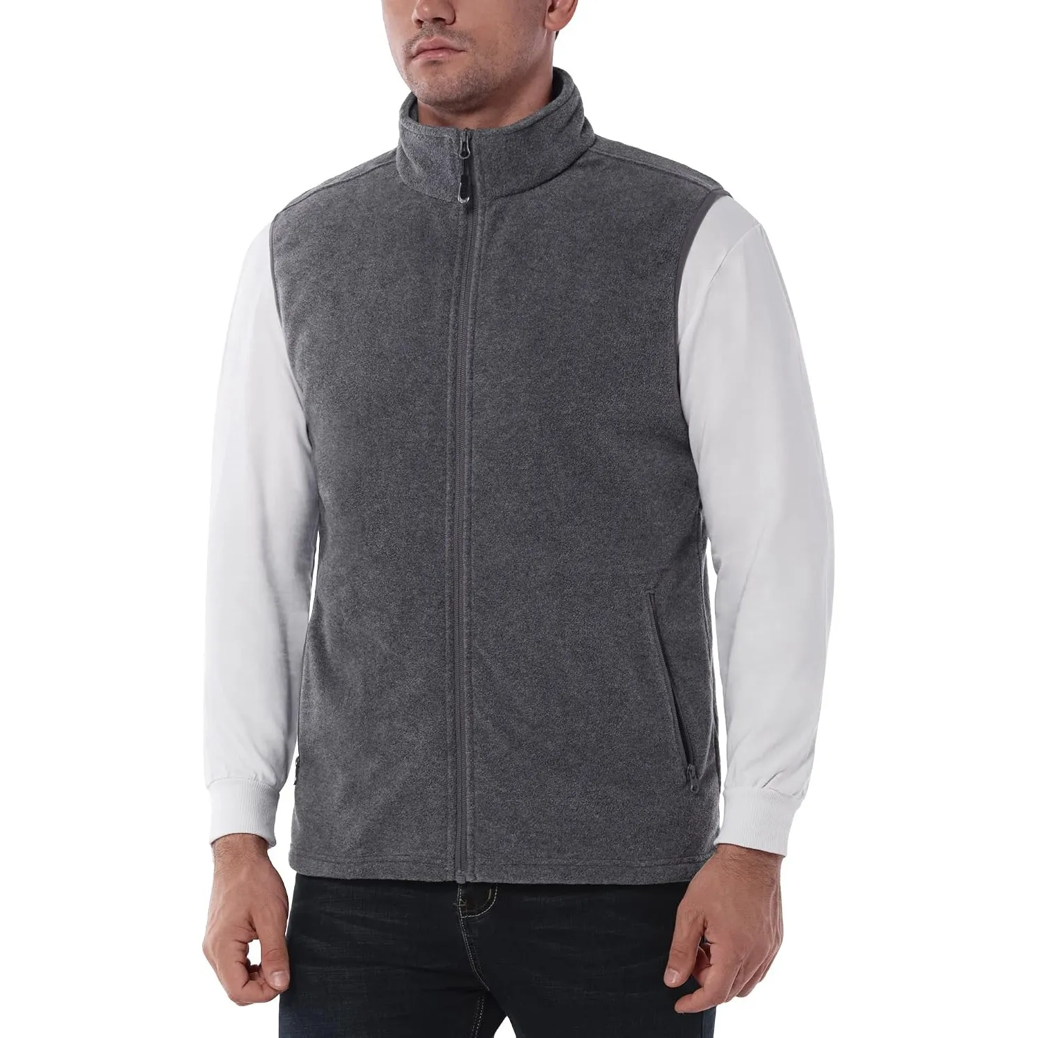 33,000ft Herren Fleece Weste Jacke Ultraleicht Warme Ärmellose Fleecejacke