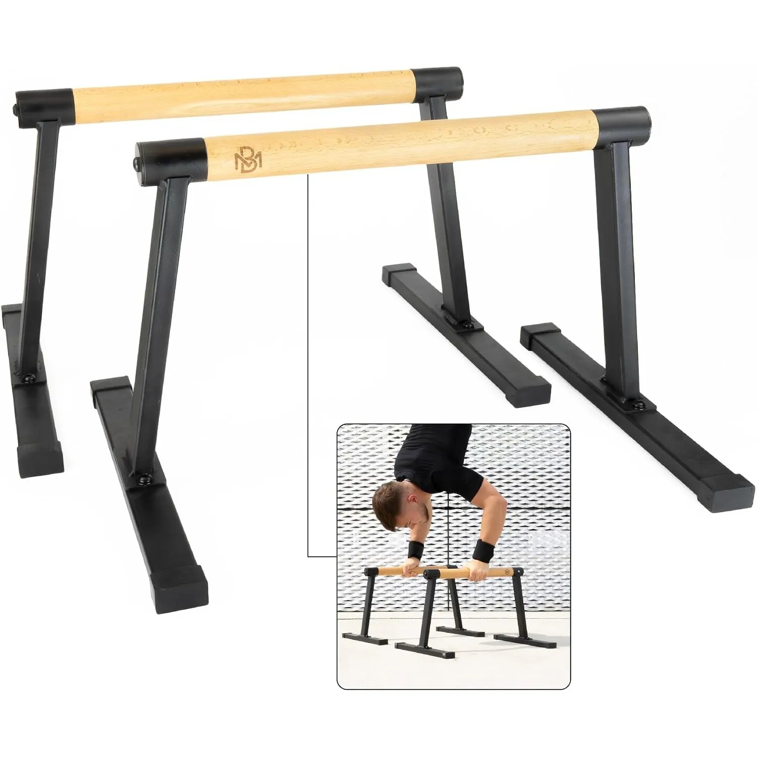Parallettes Holz – Liegestützgriffe & Handstand Barren
