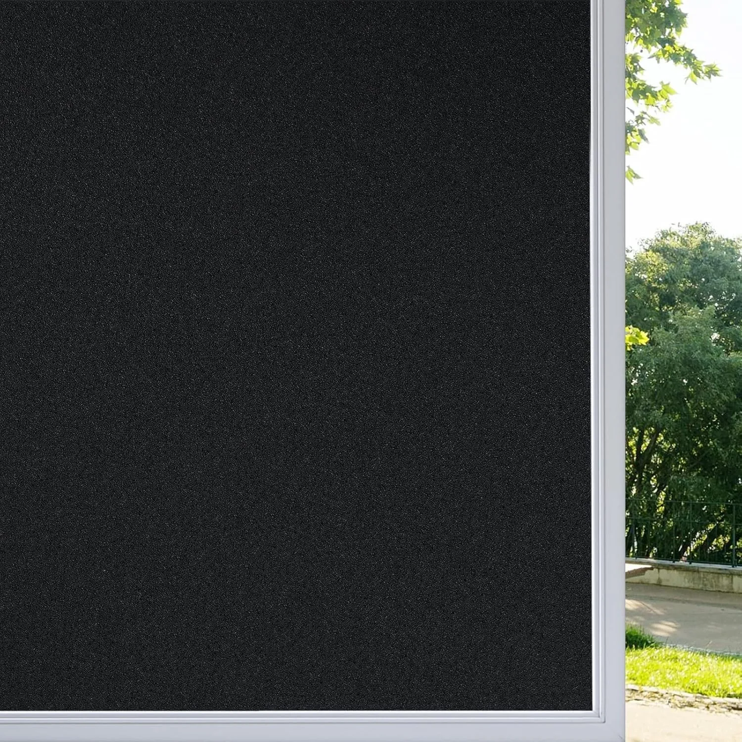 rabbitgoo Verdunklungsfolie für Fenster Abdunklungsfolie Schwarz 44,5x200cm