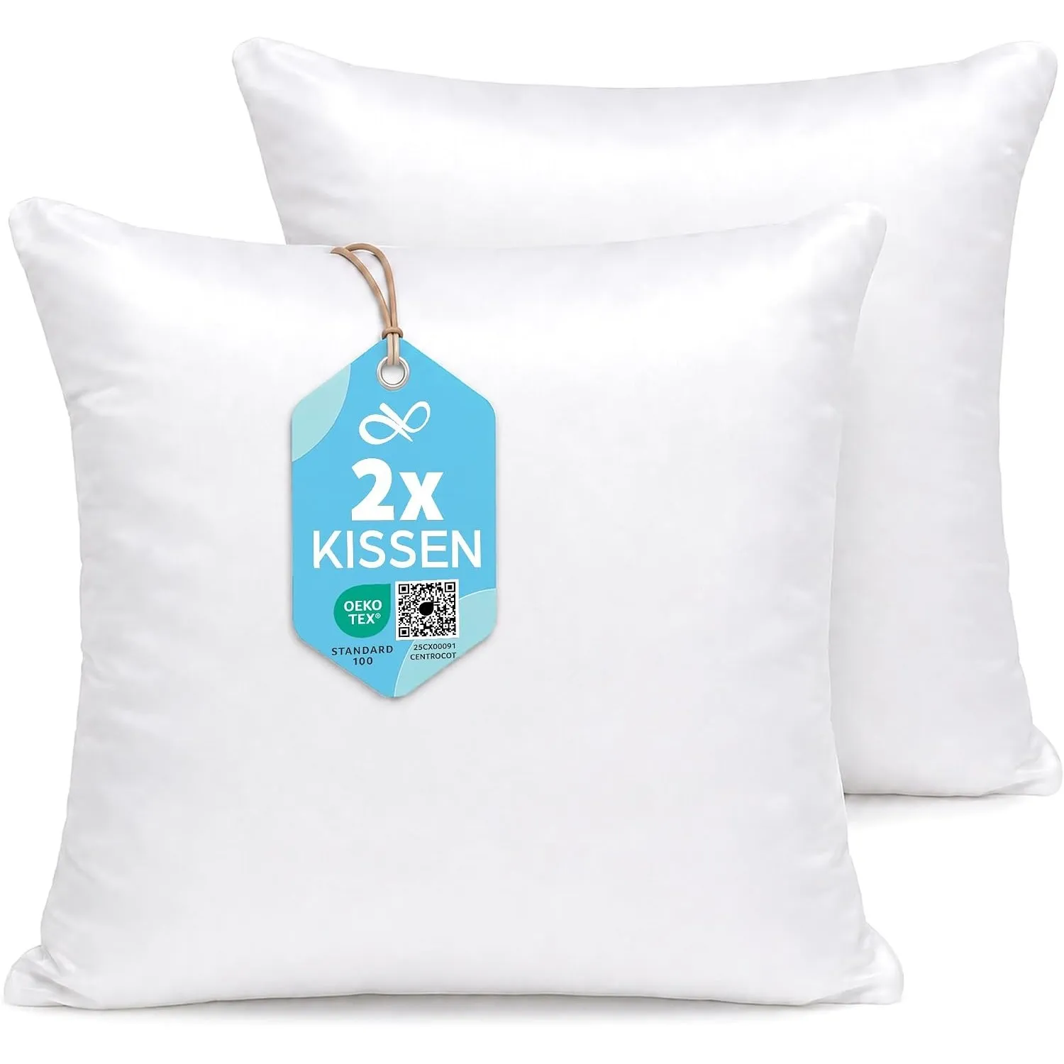 Flowen Kissen 50x50 Kopfkissen 2er Set für Sofa und Bett Innenkissen Hypoallergene Anti-Milben Kissenfüllung mit Weiche…
