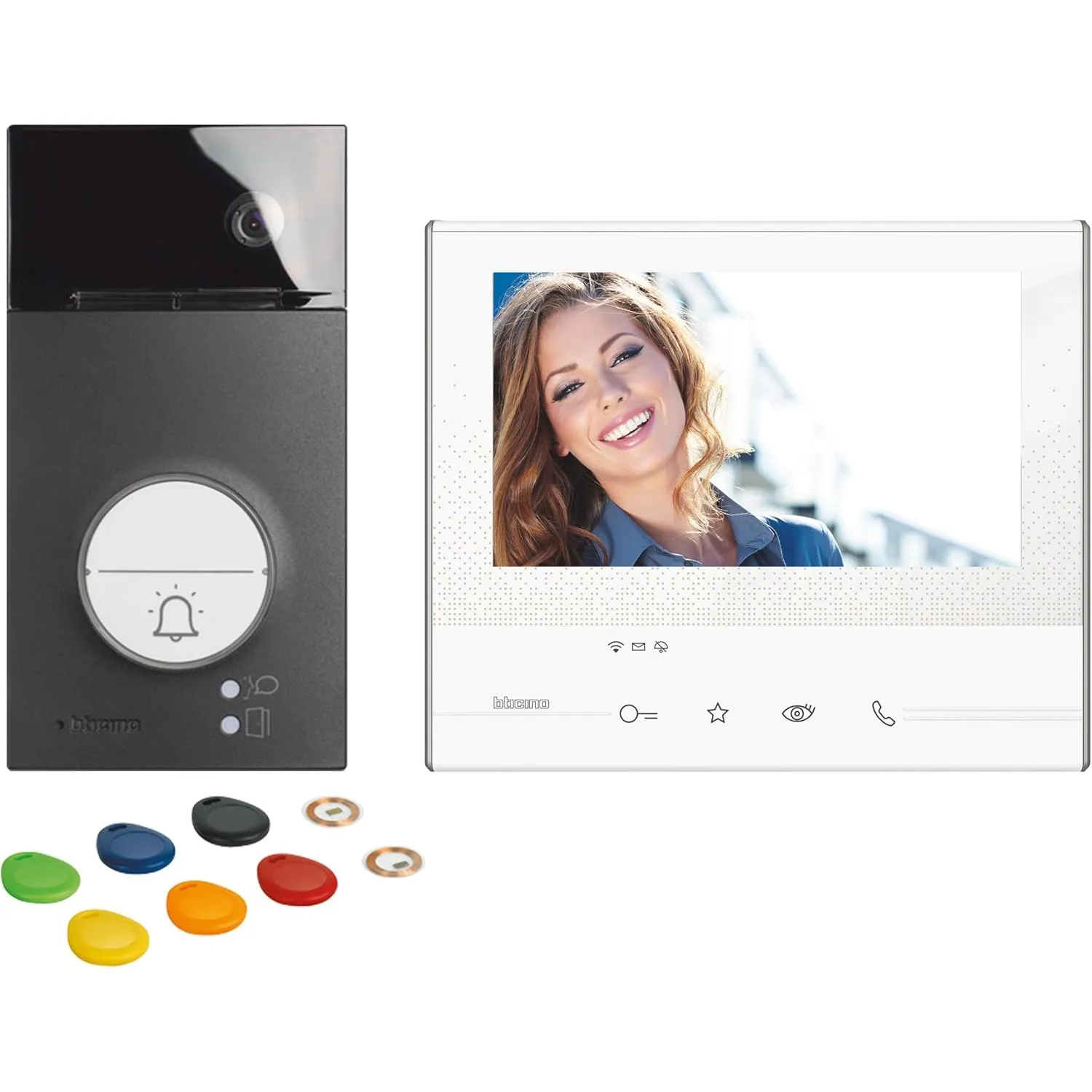 BTICINO, Flex ONE 2-Draht Videosprechanlagen WLAN Set, Classe 300 X13E mit 7" Touchscreen, 105° Weitwinkel Kamera, Vide…