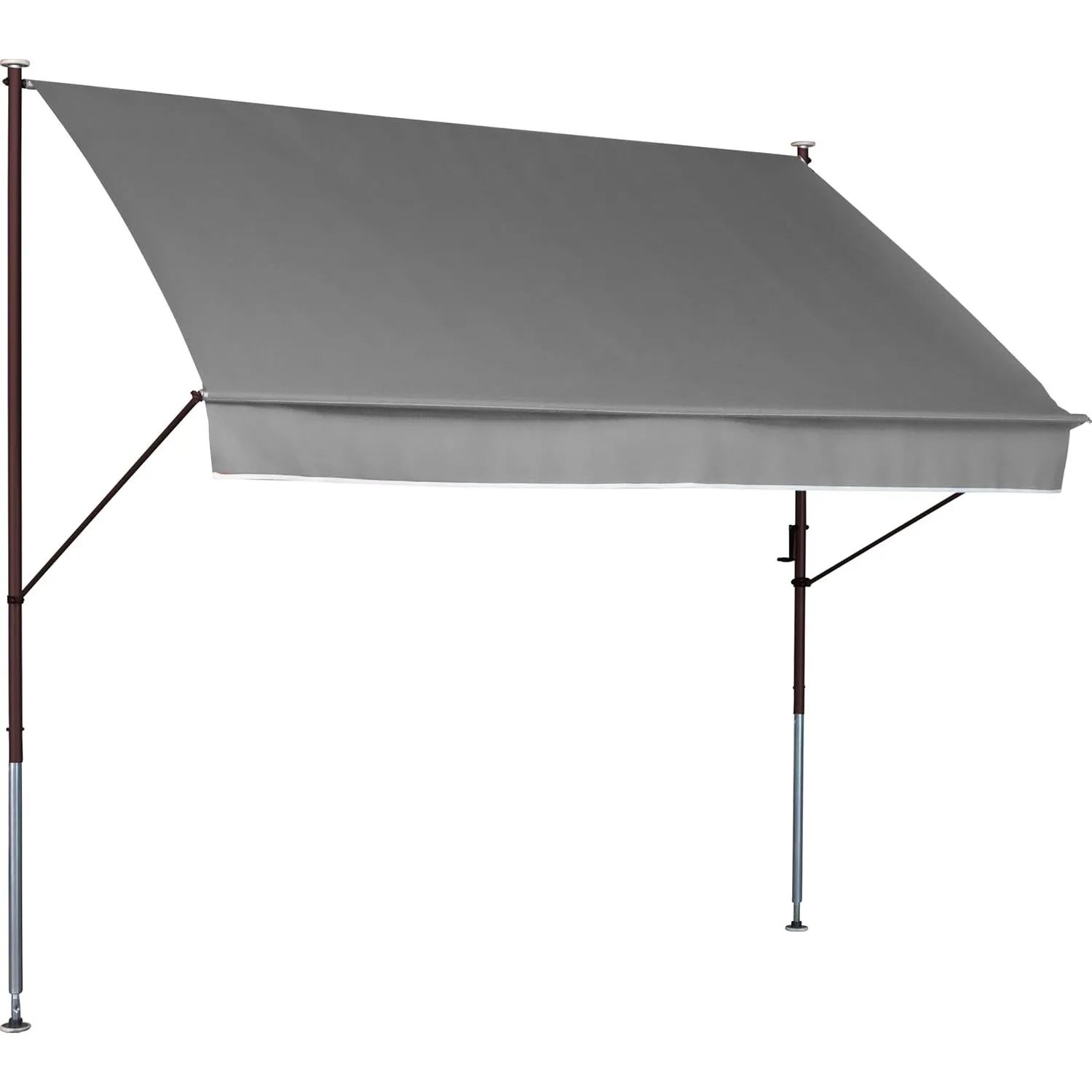 ANGERER Klemmmarkise Style grau, 250 cm | Markise für Sonnenschutz, Montage ohne Bohren, ideale Balkonmarkise für Mietw…