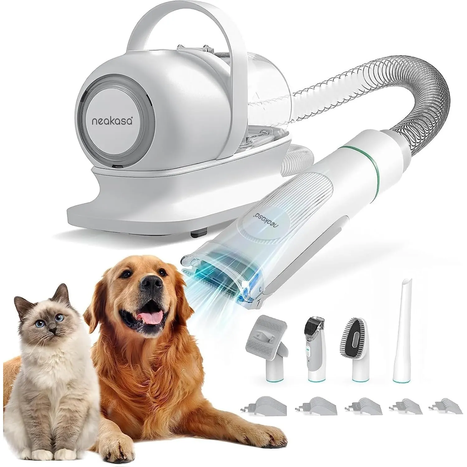 Neakasa P1 Pro Hundeschermaschine mit Tierhaar Staubsauger 13000 Pa Haustierpflegeset, leise Schermaschine Hund Katze T…