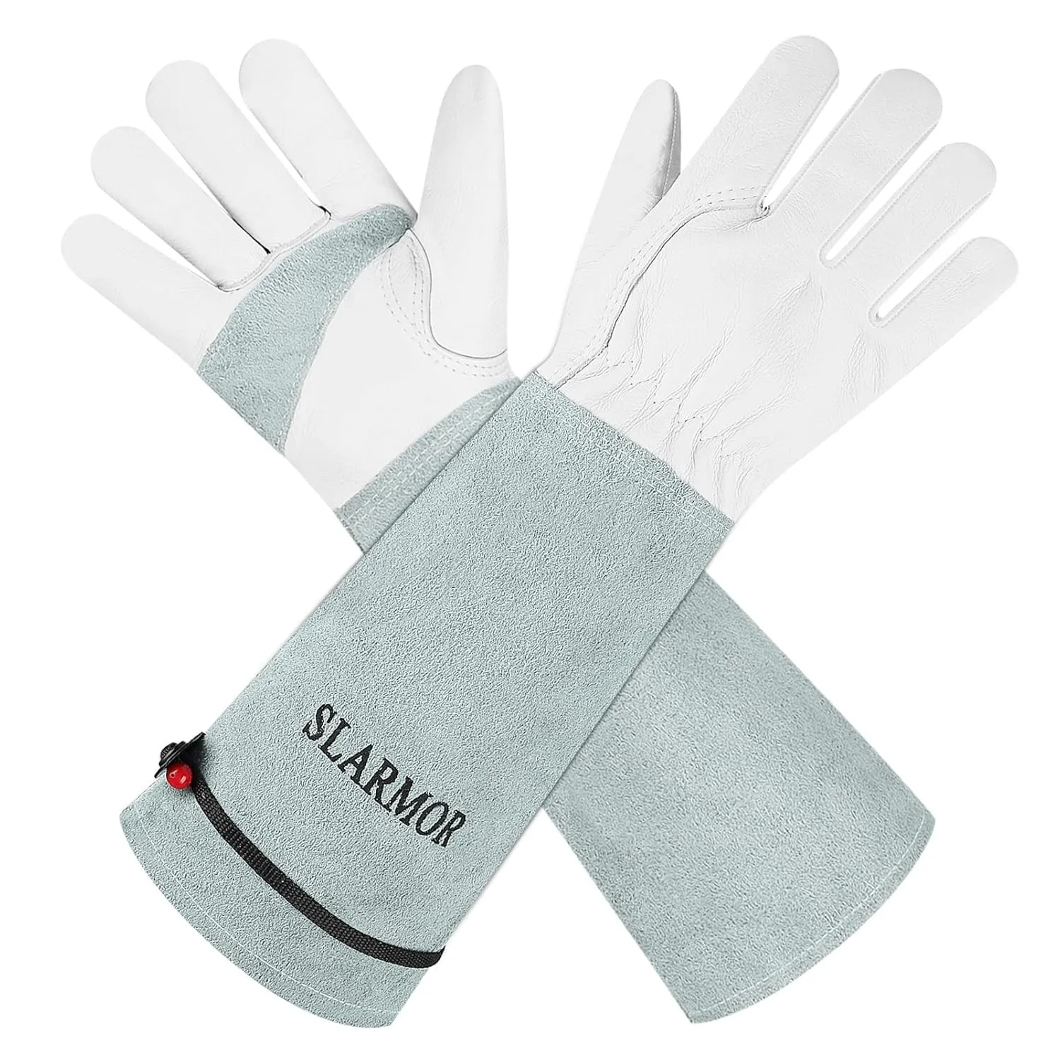 Gartenhandschuhe aus Leder für Damen und Herren - Dornensicher zum Beschneiden von Rosen, mit Unterarmschutz, Lange Rin…
