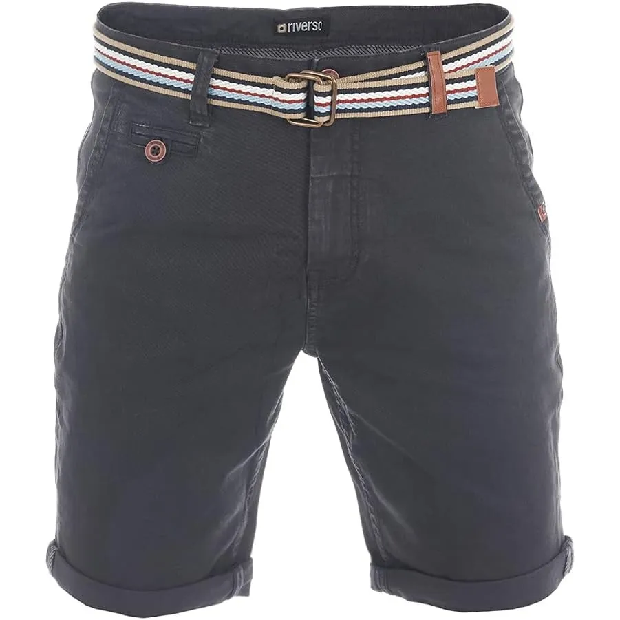 riverso Kurze Hosen Herren Chino Shorts Kurz mit Gürtel Regular Fit RIVKlaas Chinoshorts Bermuda Stretch Grün Rot Blau …