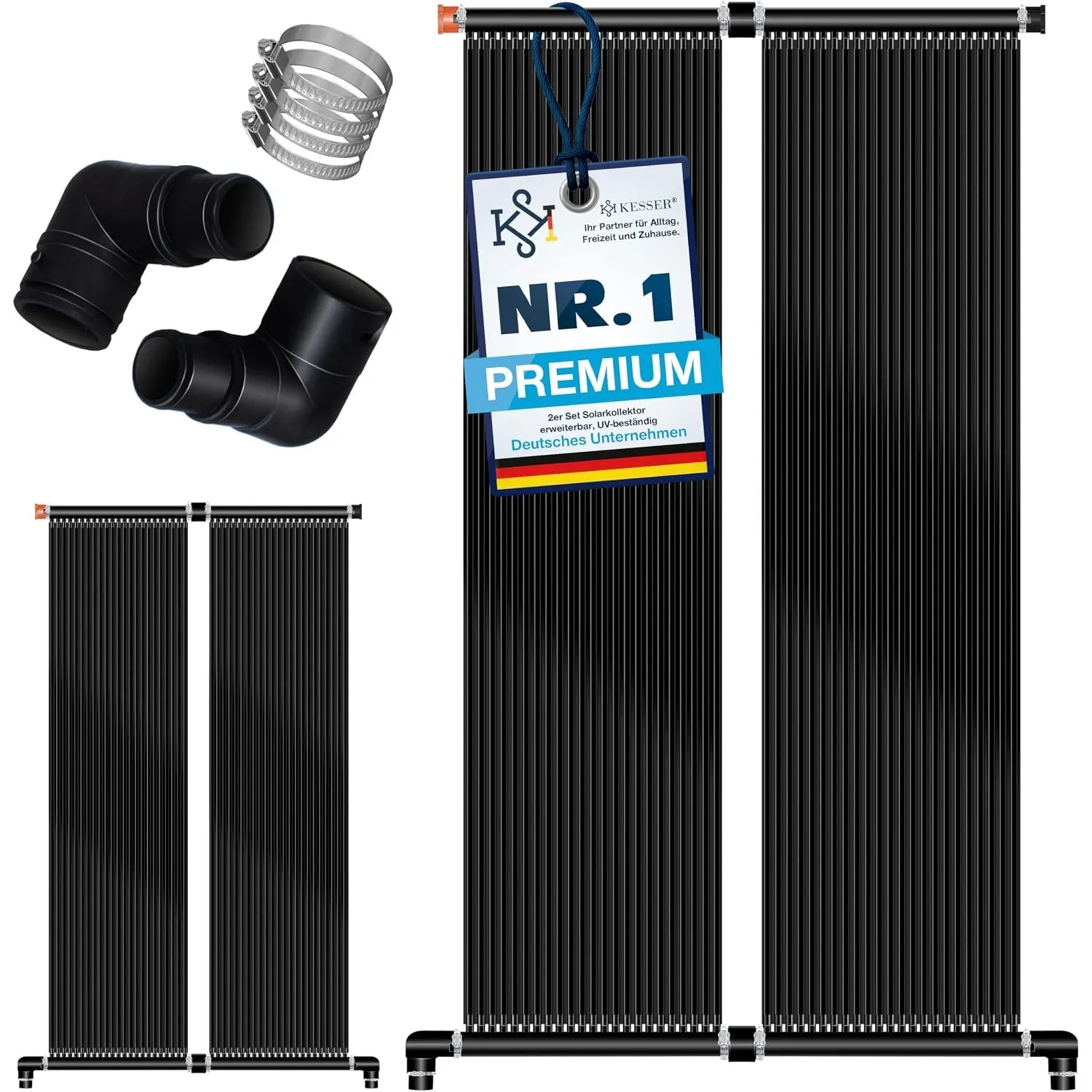 KESSER® Solarkollektor Poolheizung 600x140 cm, Pool Zubehör, Wärmepumpe Pool, Solar Poolheizer für Pools bis 48.000L, P…