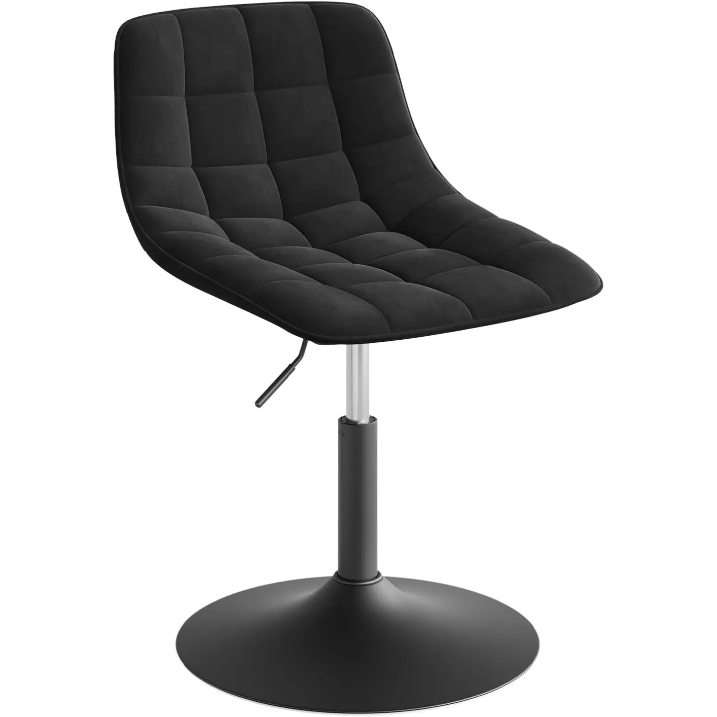 WOLTU Schminktisch Stuhl, Höhenverstellbar, 360° Drehbar, Samt, Schwarz