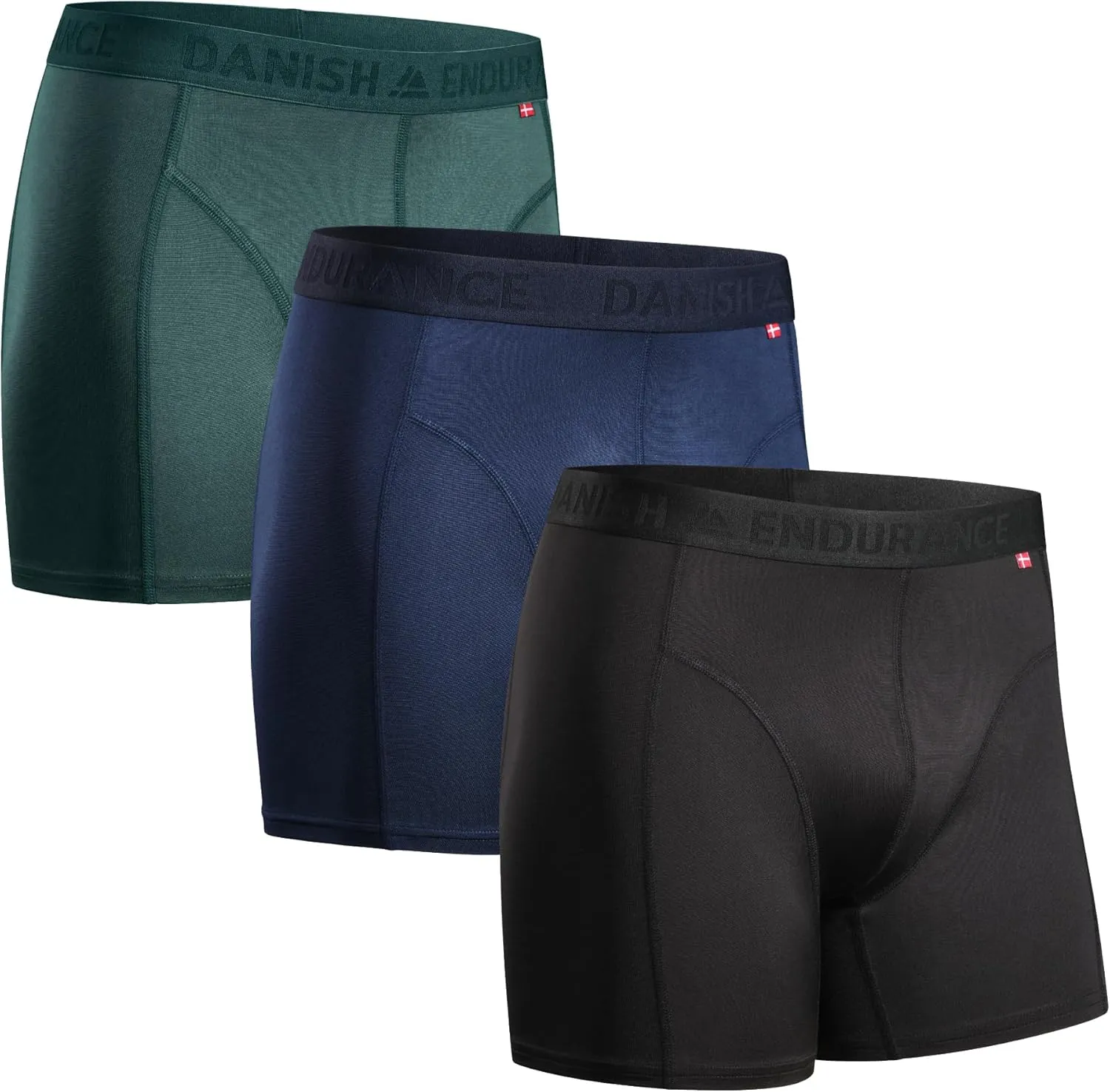 DANISH ENDURANCE Men’s Sports Boxer Shorts, Pack of 3, Sports & Functional Underwear, Odourless, Breathable, with Norma…