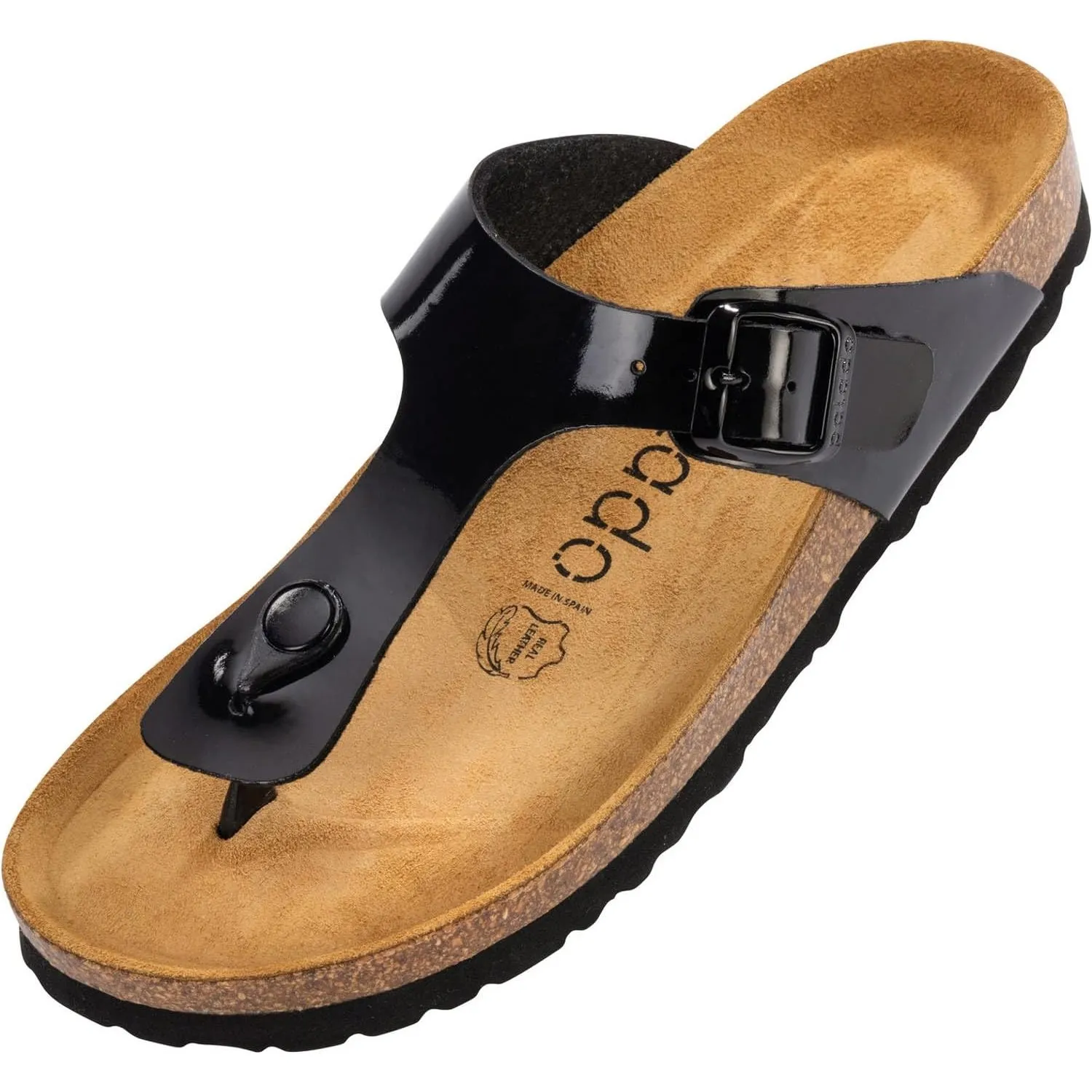 Palado Pantoletten Damen Kos - elegante Zehentrenner Made in Spain - bequeme Sandalen mit Kork-Fußbett - modische Somme…