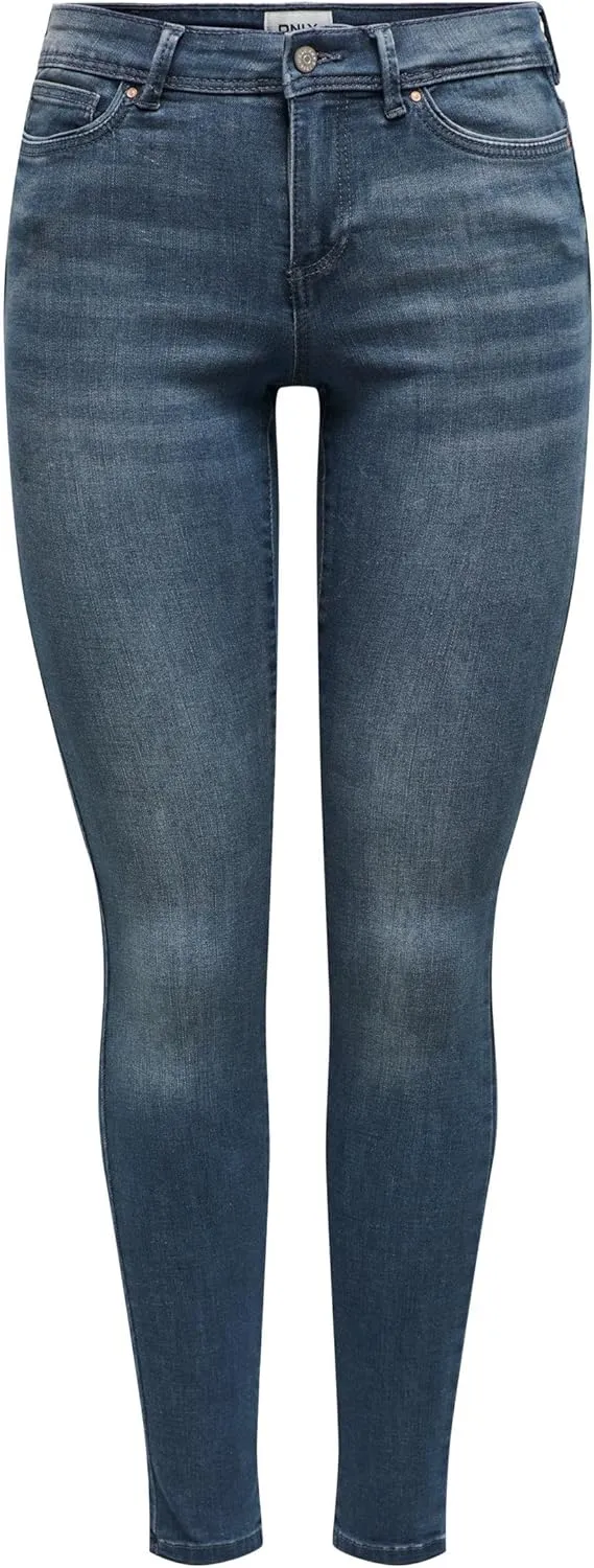 ONLY Female Skinny Jeans ONLWAUW Mittlere Taille Skinny Fit Jeans