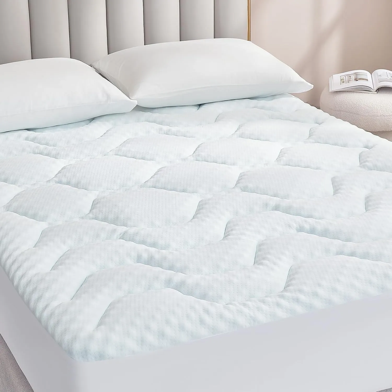 EHEYCIGA Gel Topper 160x200cm aus Memory Foam, Weiß