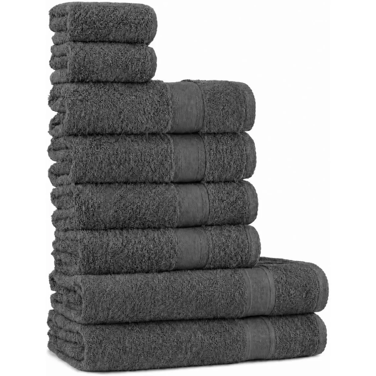 Tuiste Handtücher Set Anthrazit Grau | Handtuch Set 8 Teilig | 2X Badetücher Set, 4X Handtücher, 2X Gästetücher | Weich…