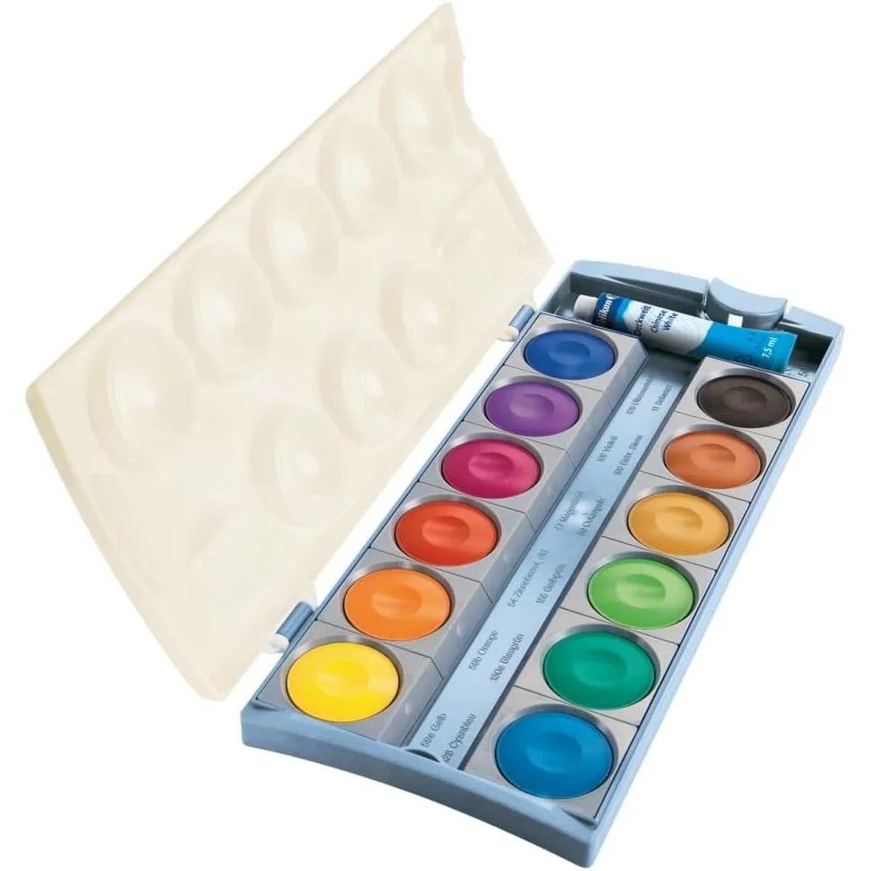 Pelikan Deckfarbkasten K12 eco, 12 Farben + Deckweiß