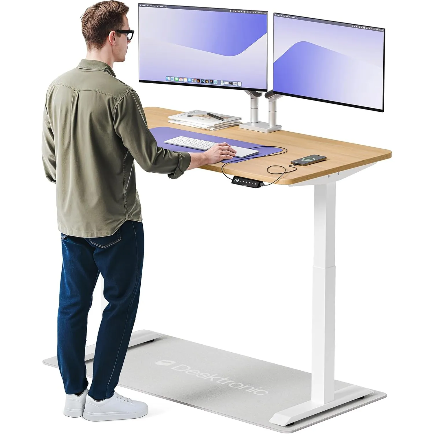 Desktronic Homeone Höhenverstellbarer Schreibtisch 140 × 70 cm – Elektrischer Schreibtisch Mit Zwei Elektrischen Motore…