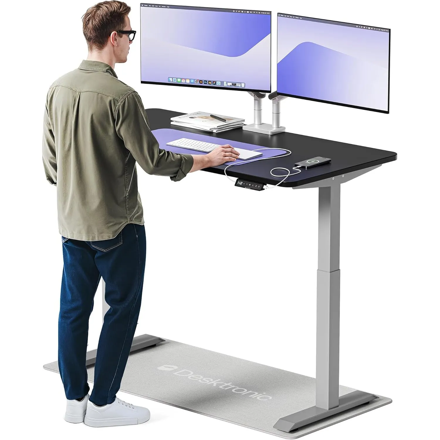 Desktronic Homeone Höhenverstellbarer Schreibtisch 140 × 70 cm – Elektrischer Schreibtisch Mit Zwei Elektrischen Motore…