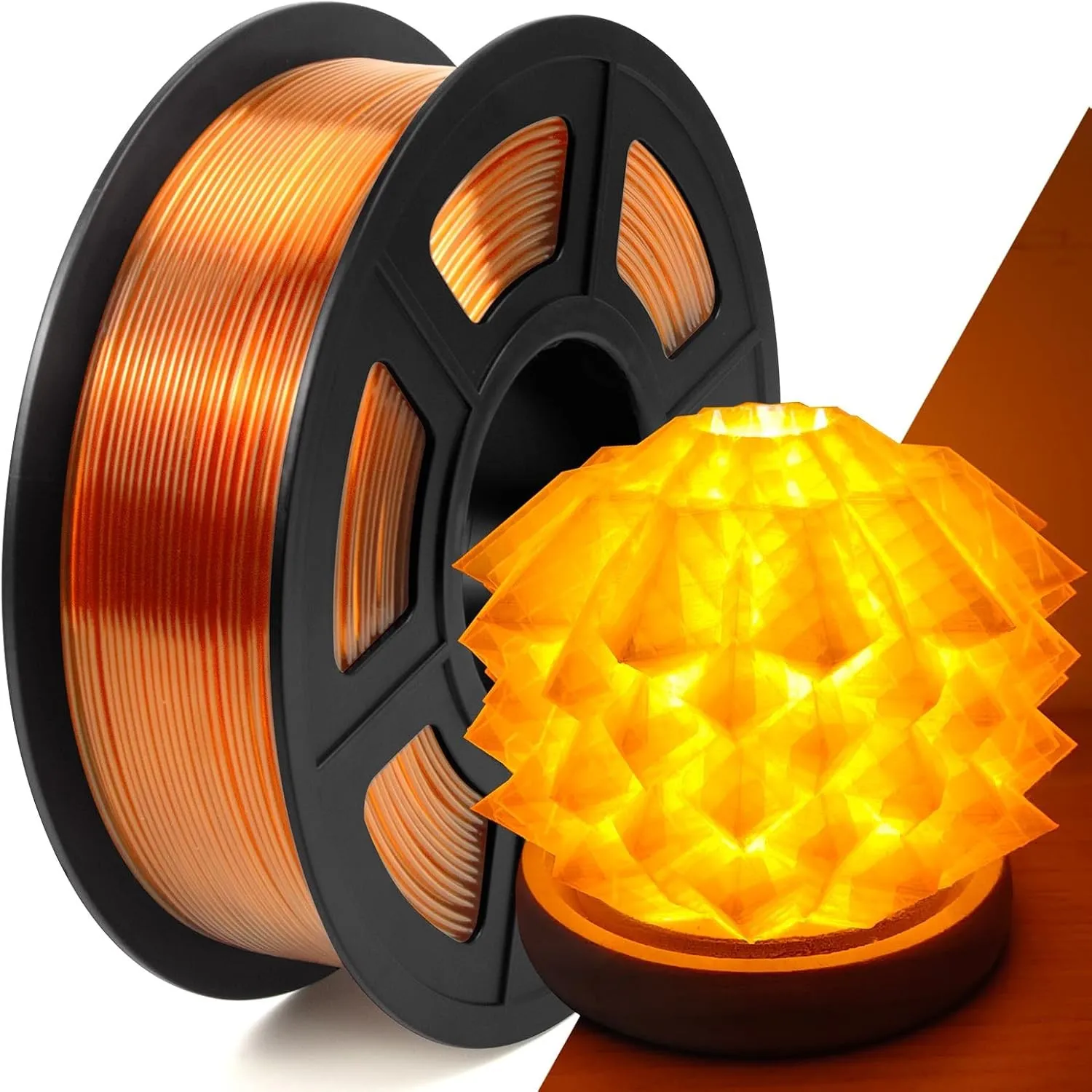 IEMAI PETG Filament 1.75mm, Transparent PETG Orange 1Kg, High Speed 3D Drucker Filament, Maßgenauigkeit +/- 0,02 mm, Ge…
