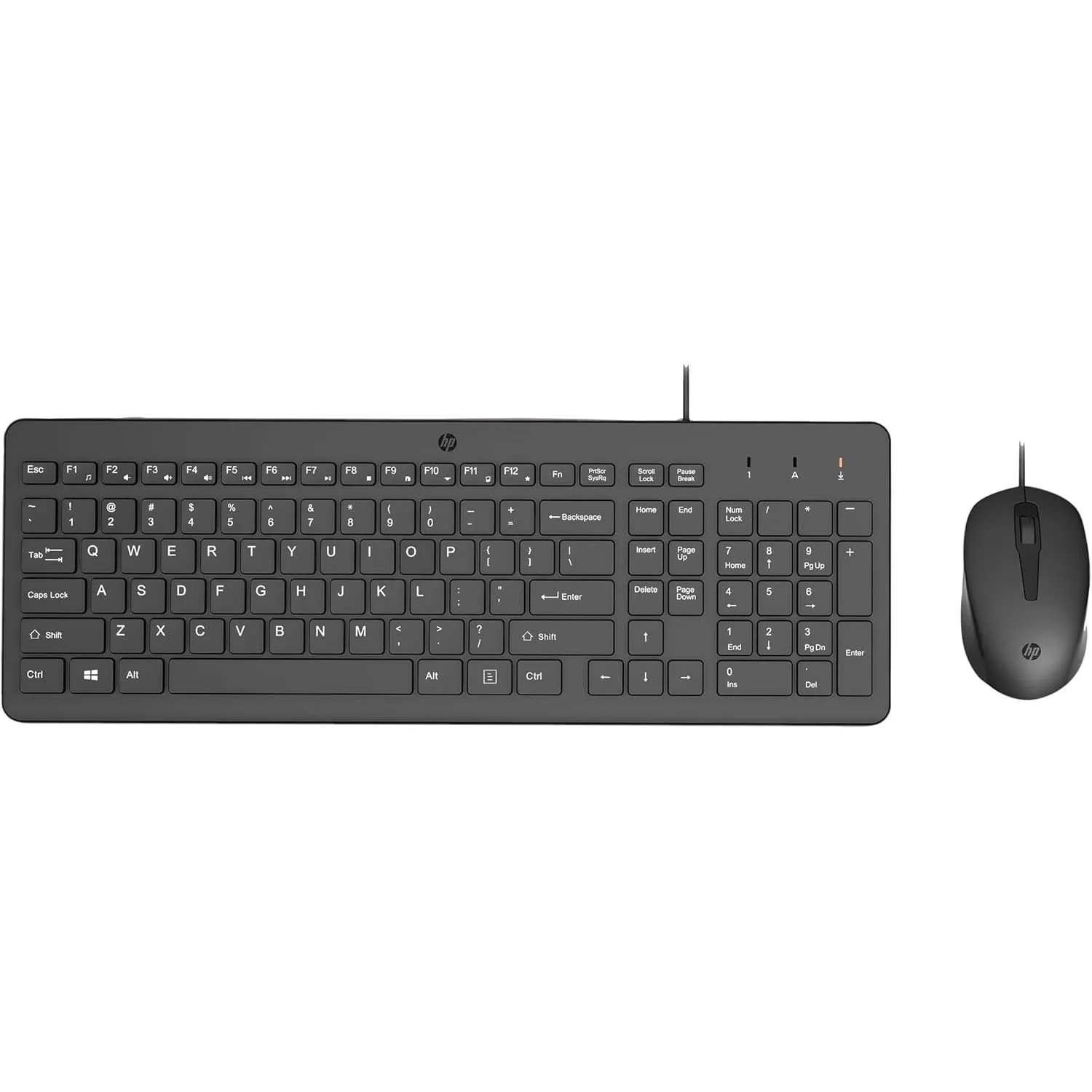 HP 150 kabelgebundene Maus-Tastaturkombination, USB-A Anschlüsse, 12 Fn Tasten, 1.600 DPI, funktioniert mit Windows & M…