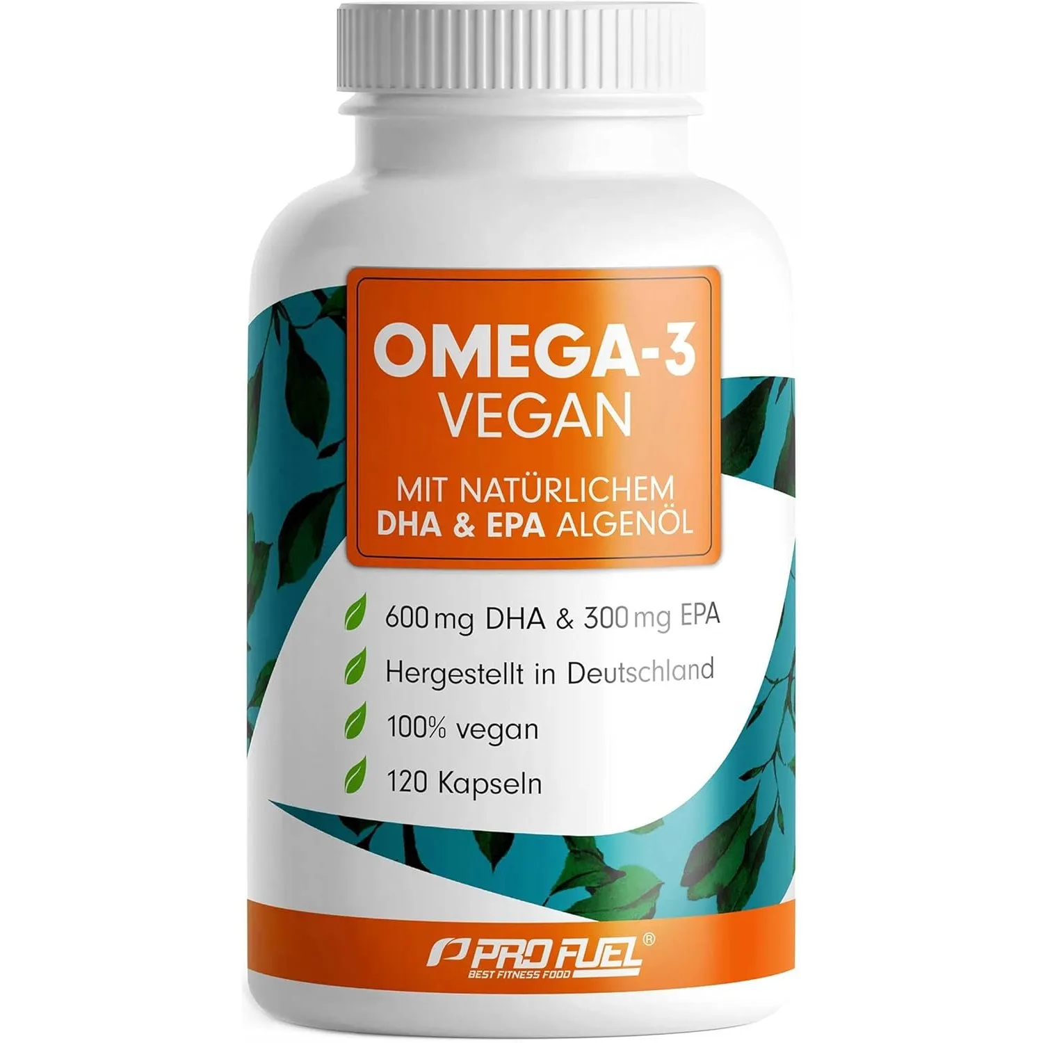 Omega-3 vegan Kapseln 120x - 2000 mg Algenöl pro Tag - mit 600 mg DHA + 300 mg EPA - hochwertige Omega-3 Algenöl Kapsel…