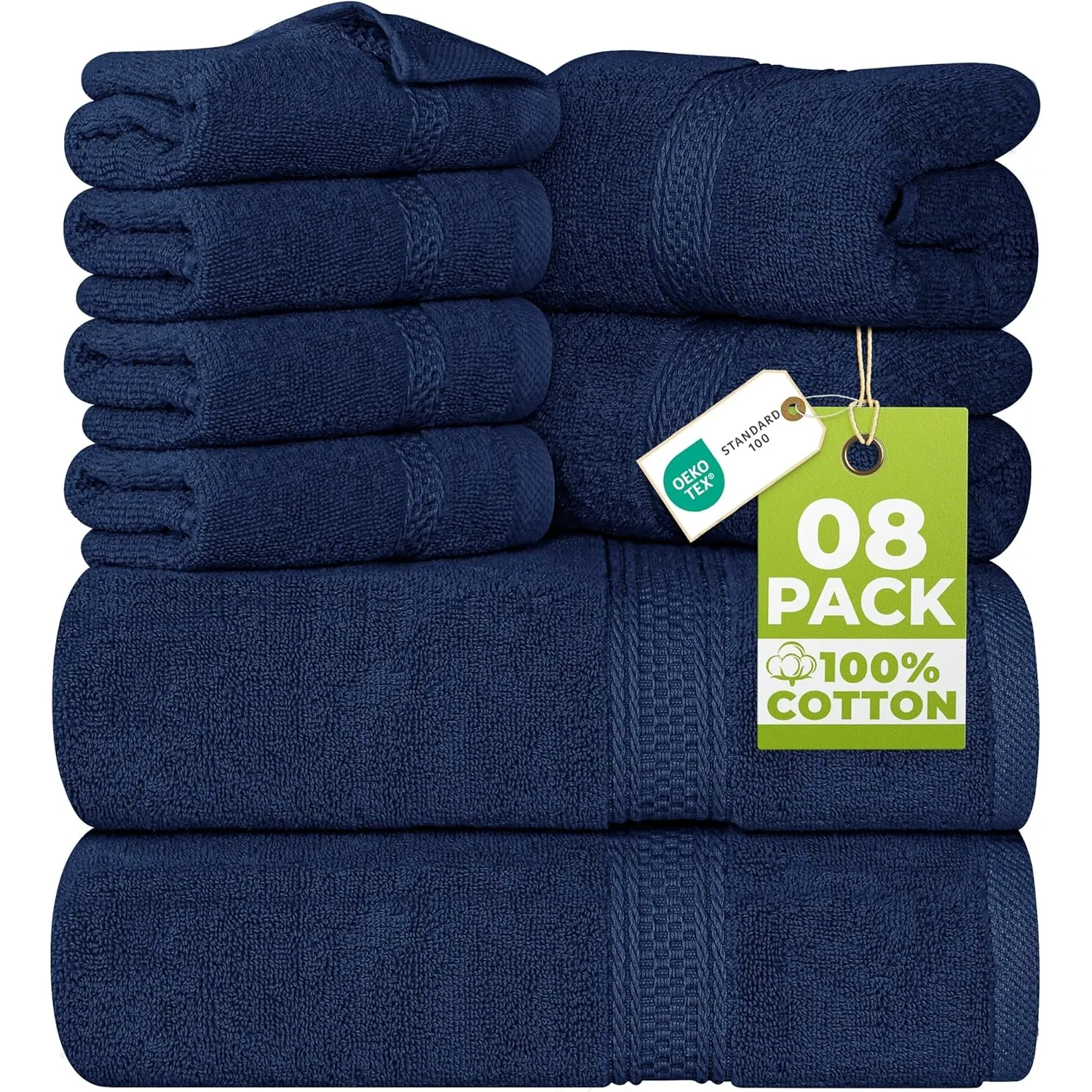 Utopia Towels - 8 teilig Handtücher Set aus Baumwolle mit Aufhänger - 2 Badetuch, 2 Handtücher und 4 Washclappen - (Mar…