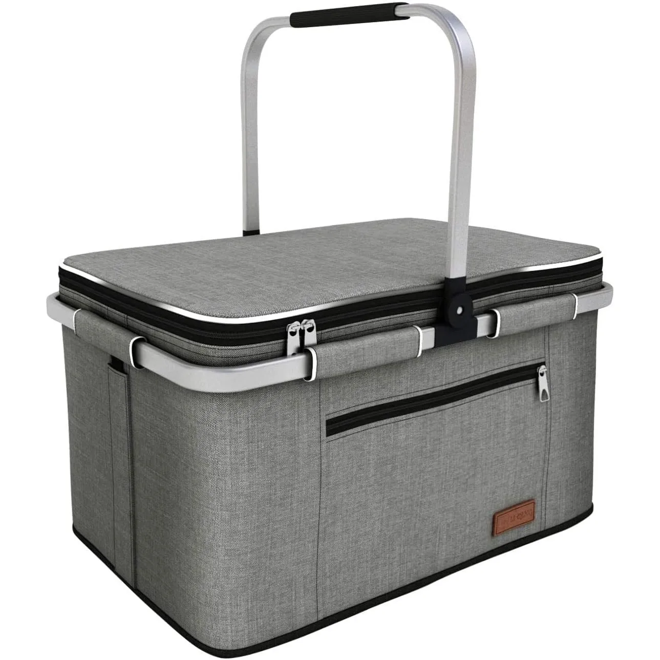 35L Kühltasche Einkaufskorb Große isolierte Kühlkorb Lunchtasche Thermotasche für Büro Camping Picknick Reisen Innenbeu…