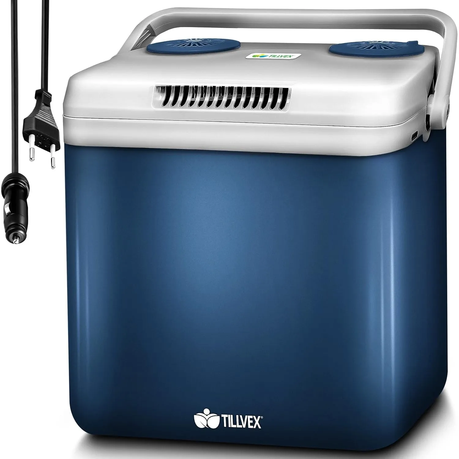 tillvex® Kühlbox elektrisch 32L | zum Kühlen und Warmhalten | 12 V & 230 V | Elektrische Kühlbox mit ECO & MAX Modus | …