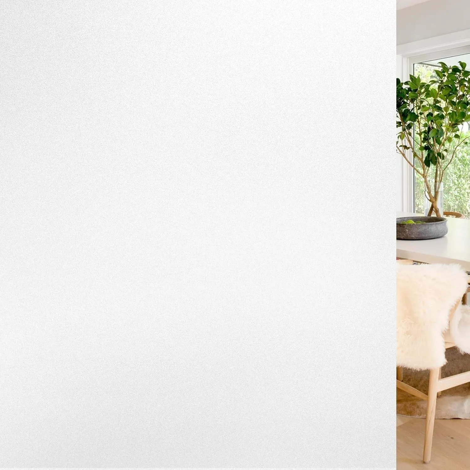 rabbitgoo Fensterfolie Blickdicht Milchglasfolie Klebefolie Weiß 60x300cm