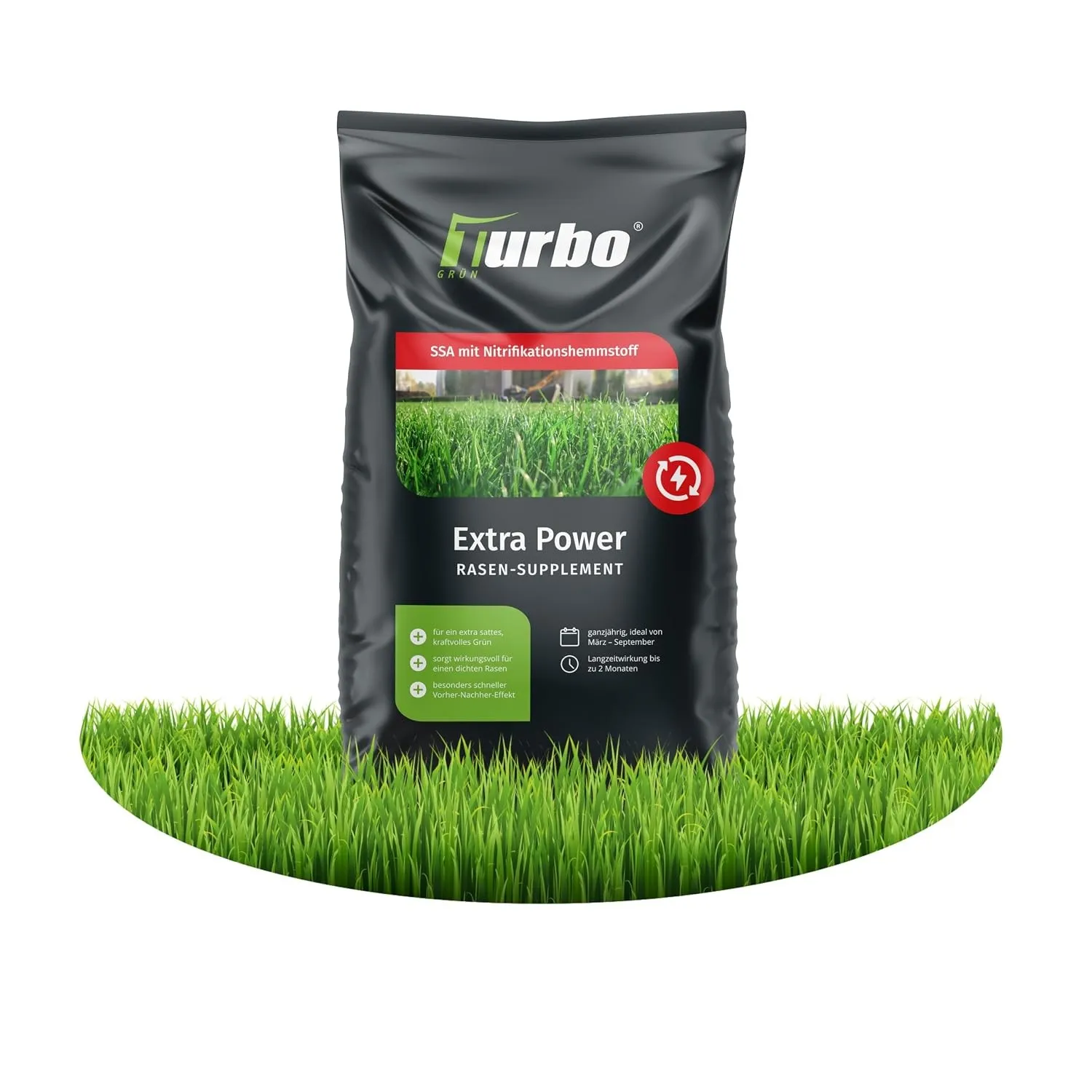 turbogrün® Rasendünger Extra-Power 10 kg für Frühling und Sommer | Staubarmes Rasendünger Granulat für Frühling und Som…
