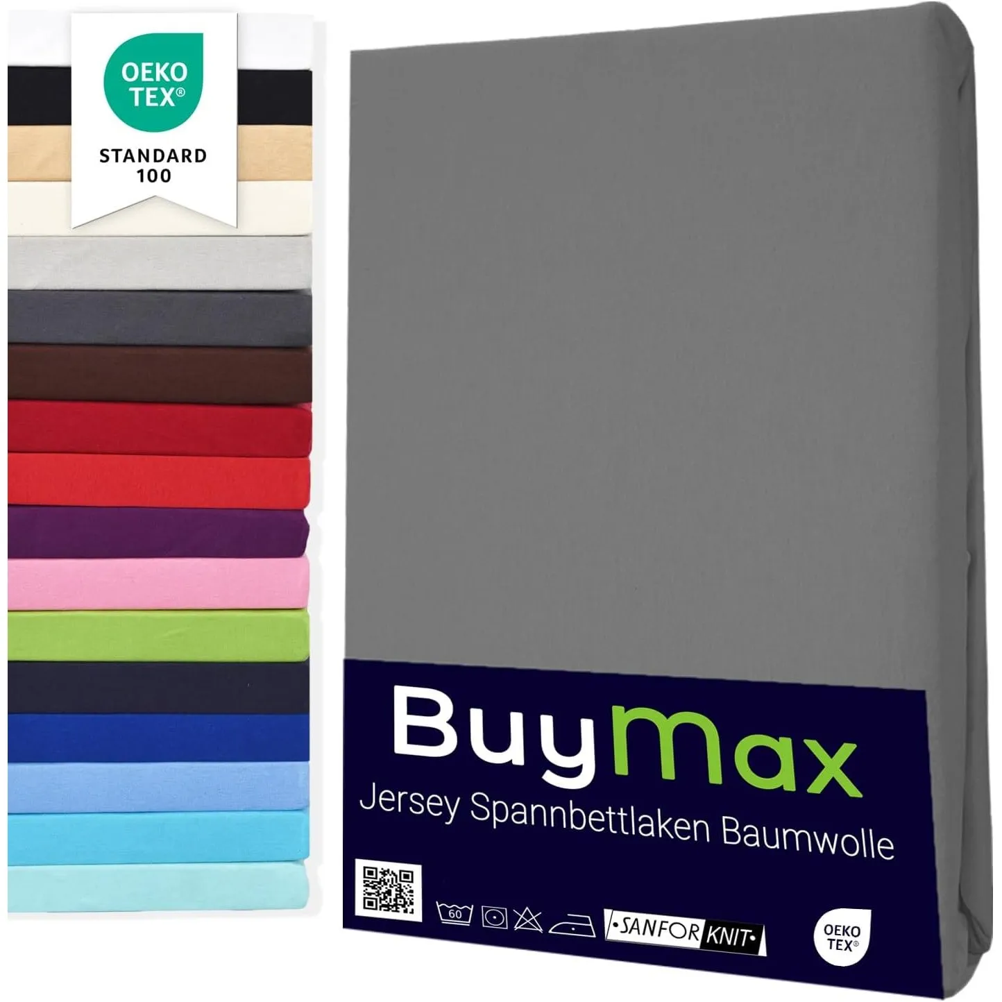 Buymax Spannbettlaken 60x120cm Baumwolle 100% Kinderbett Spannbetttuch Baby Bettlaken Jersey, Matratzenhöhe bis 15 cm, …
