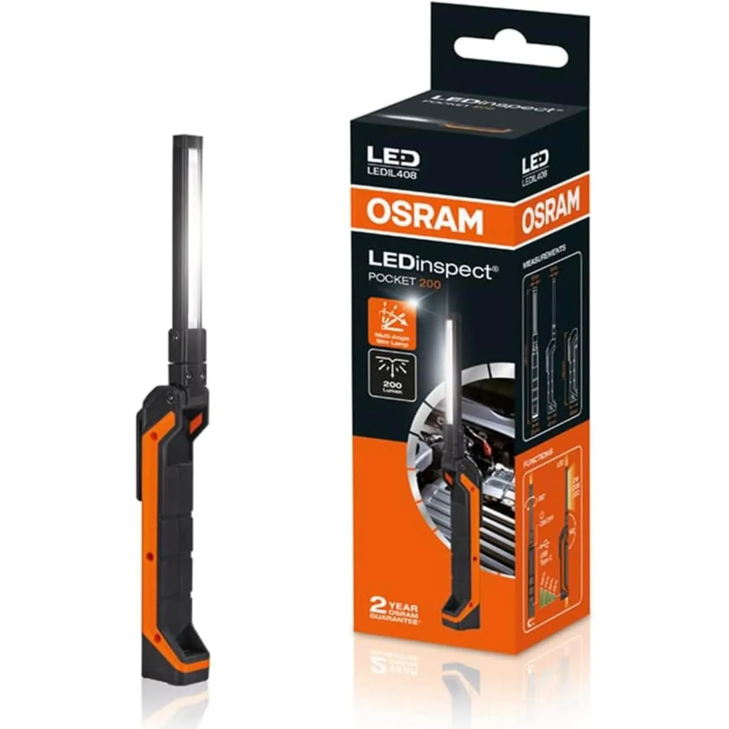 Osram LEDIL408 LEDinspect POCKET200, schlanke Inspektionsleuchte, 6500K, wiederaufladbare LED Arbeitsleuchte, magnetisc…